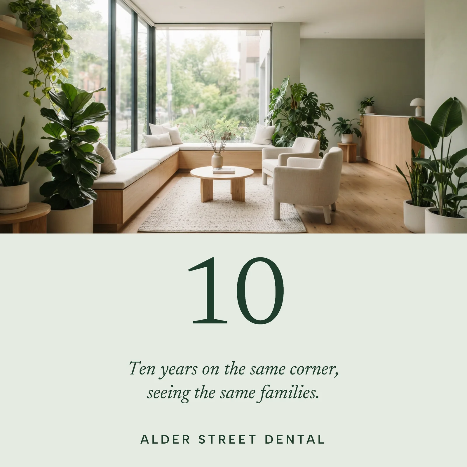 Ten Years Open Family Dental Instagram Post — 1:1 Instagram post template