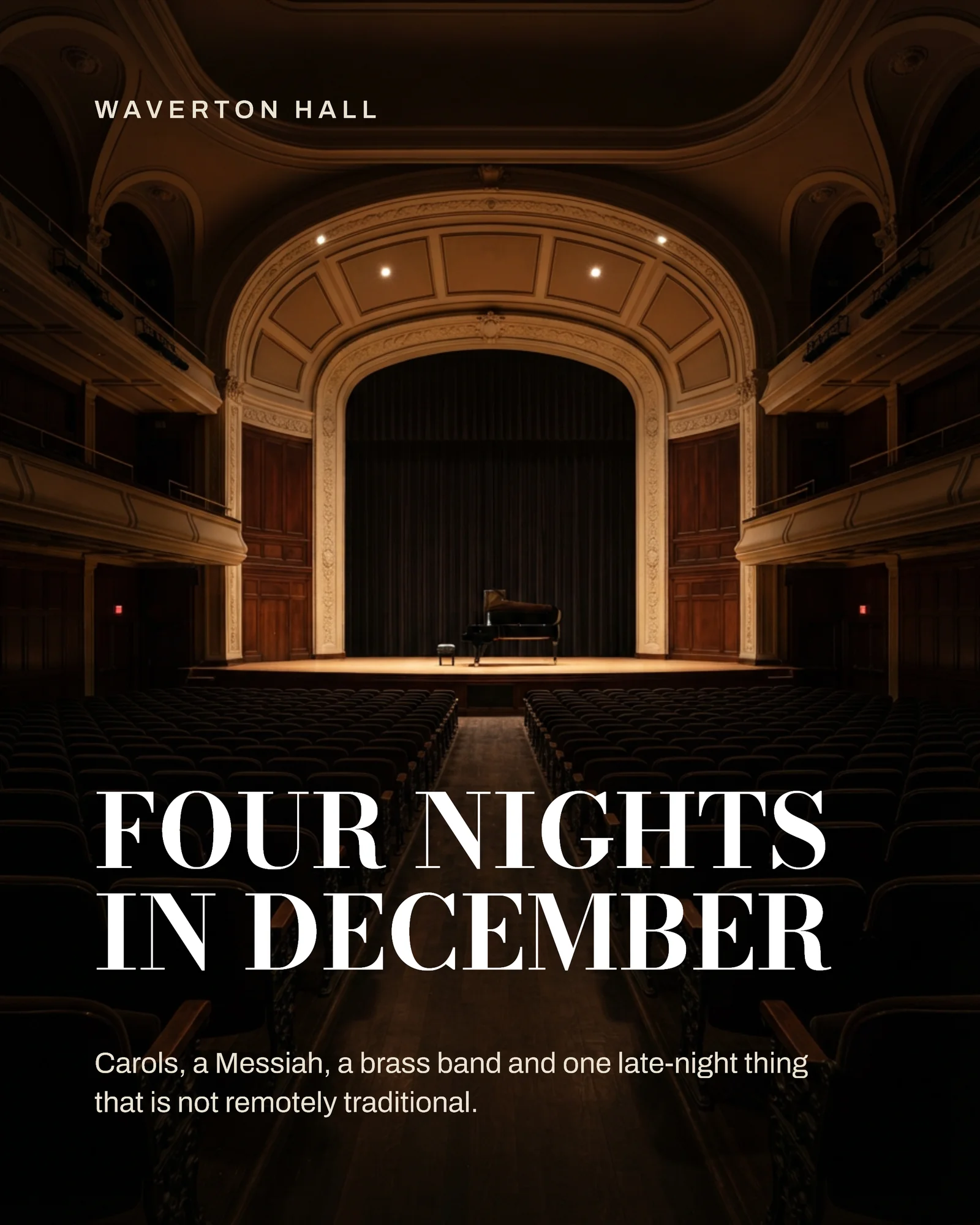 Black Brass Listing Concert Hall Christmas Season Facebook Carousel — 4-panel Facebook carousel carousel template, page 1 of 4