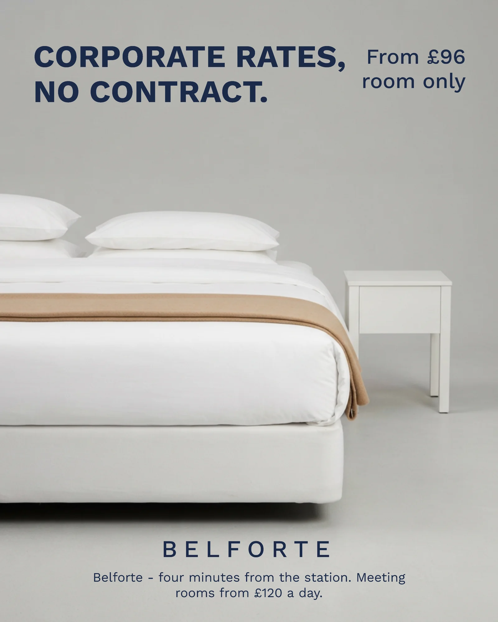 Grey ground room rate — 4:5 Instagram ad template
