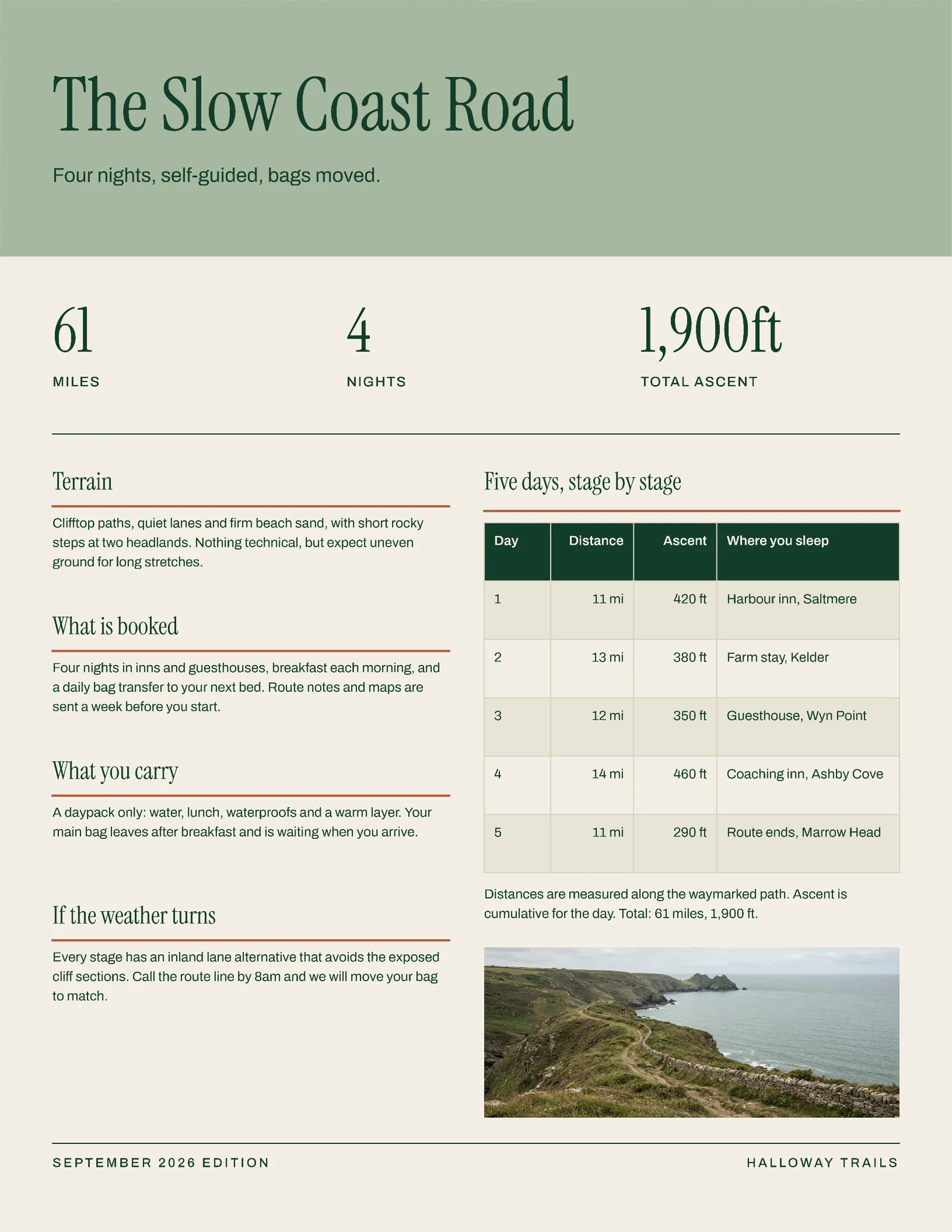 Route Fact Sheet One Pager — 2-page One pager template, page 1 of 2