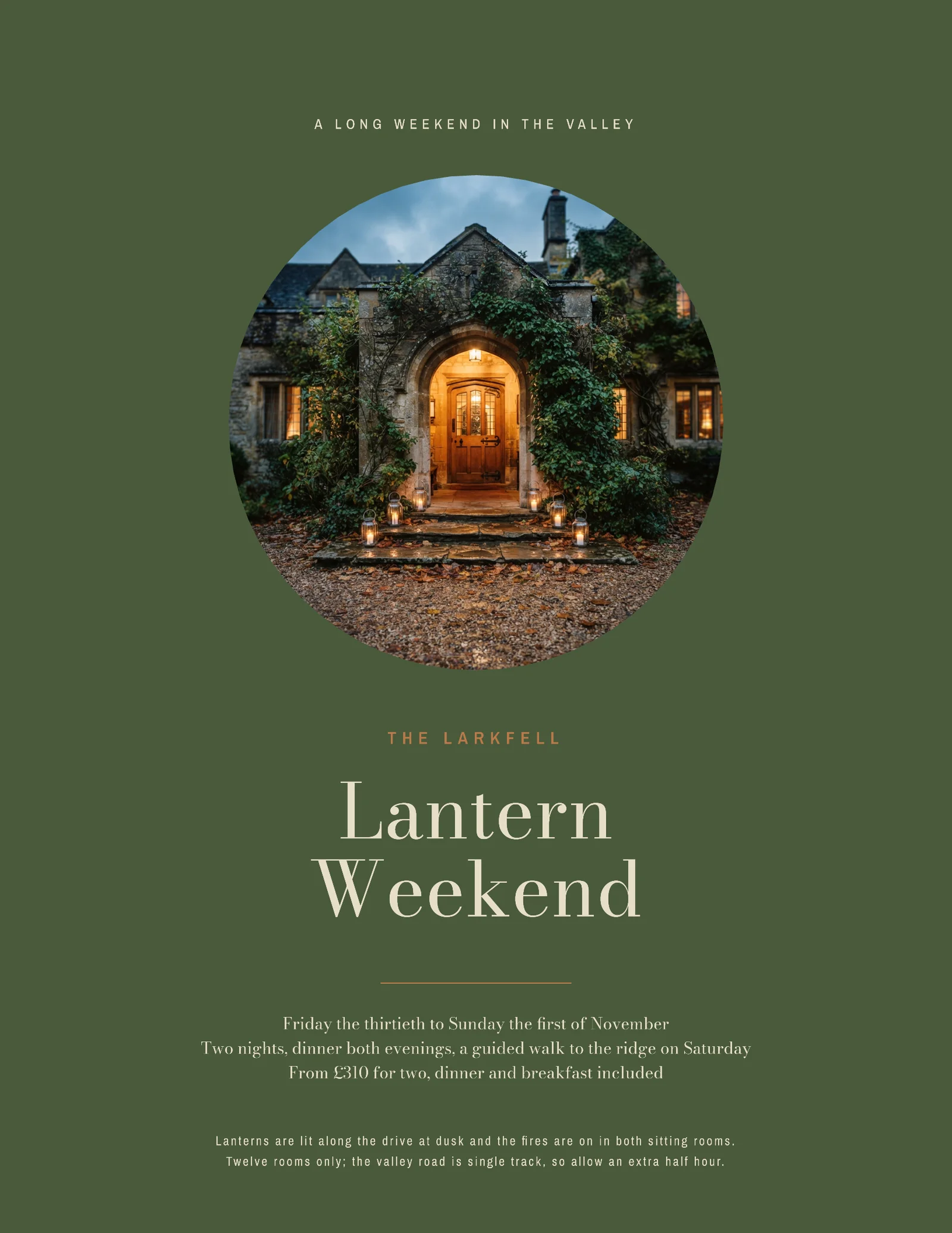 Country Hotel Round Seal Halloween Weekend Invitation — Letter Invitation template