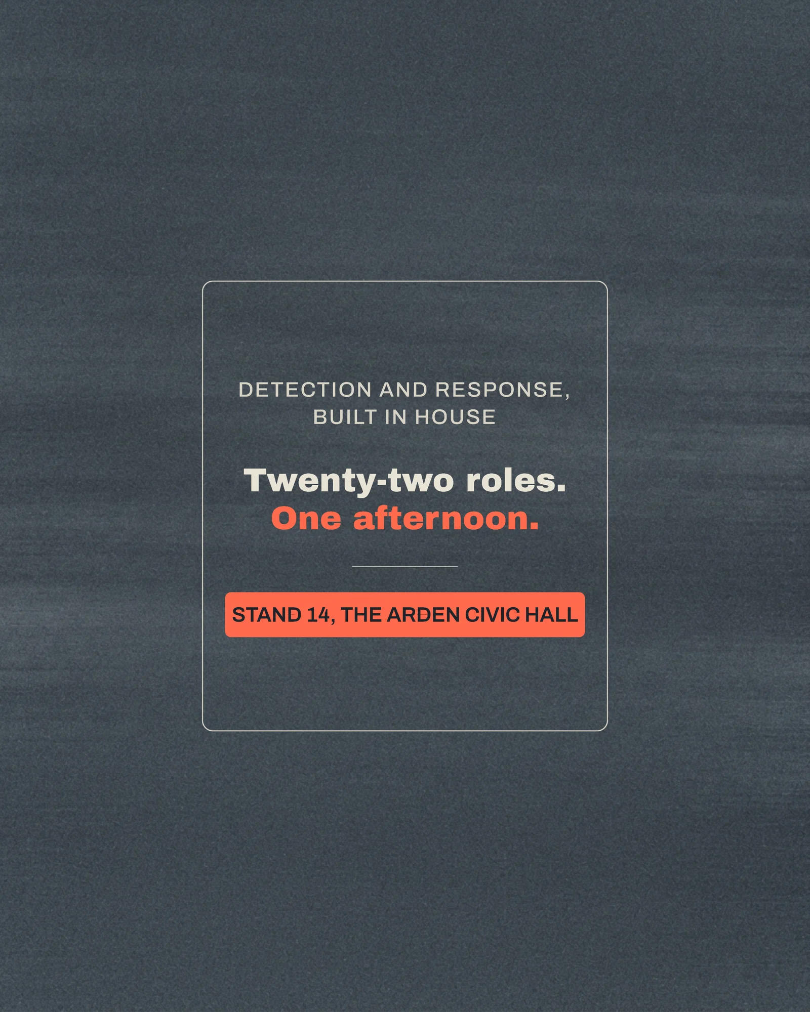 Slate Coral Centred Lockup Detection Team Hiring LinkedIn Ad — 4:5 LinkedIn ad template