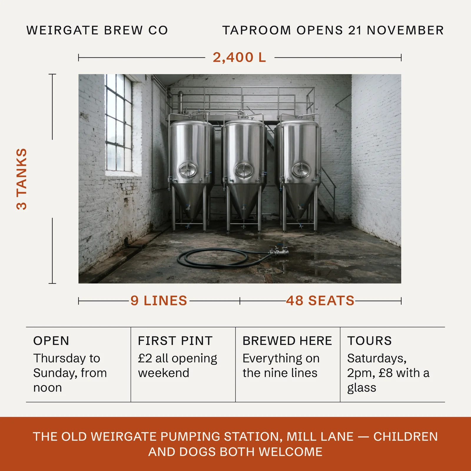 Chalk Rust Dimensioned Sheet Brewery Taproom Grand Opening Facebook Ad — 1:1 Facebook ad template