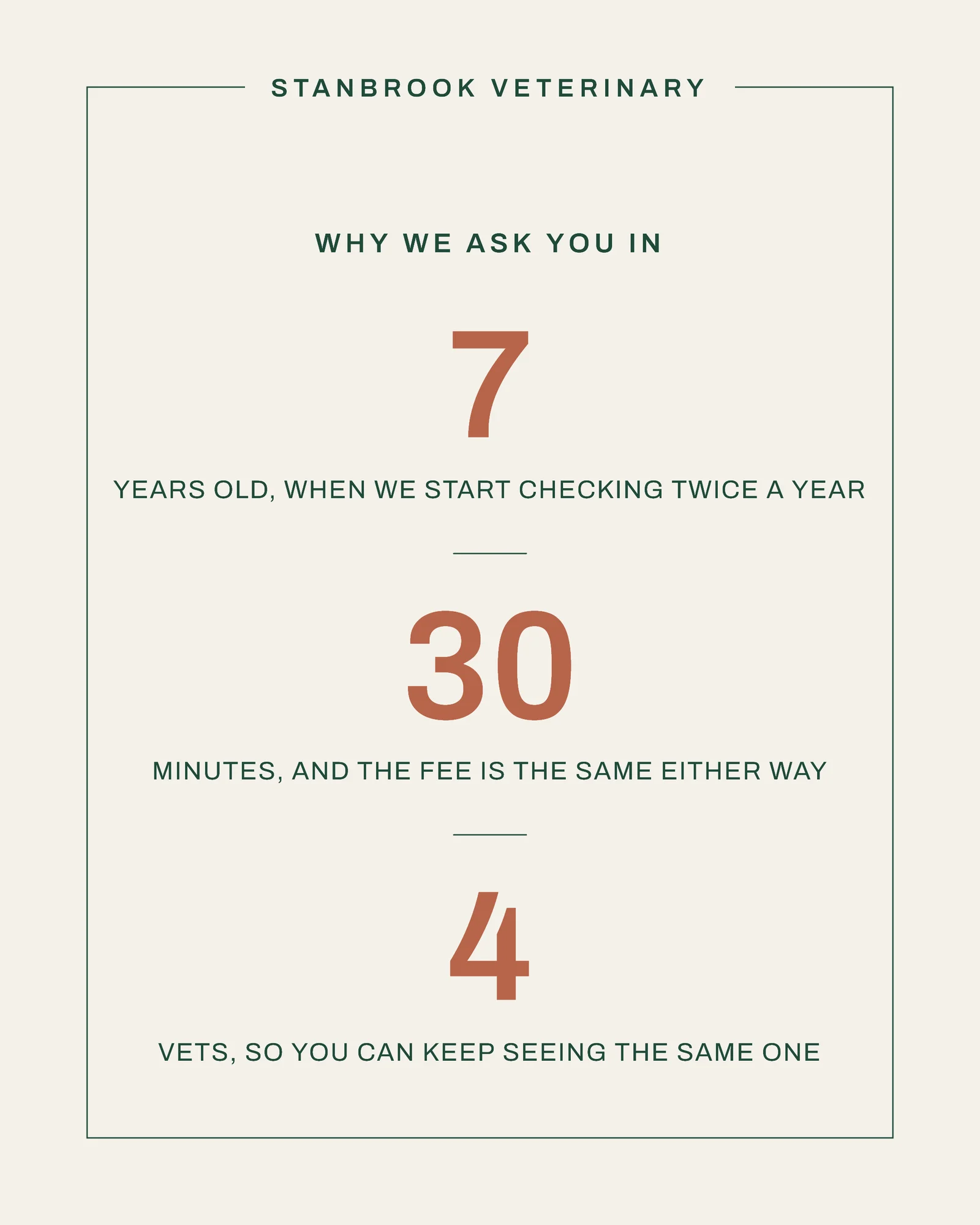 Offwhite Pine Outlined Box Veterinary Winter Check Facebook Carousel — 4-panel Facebook carousel carousel template, page 3 of 4