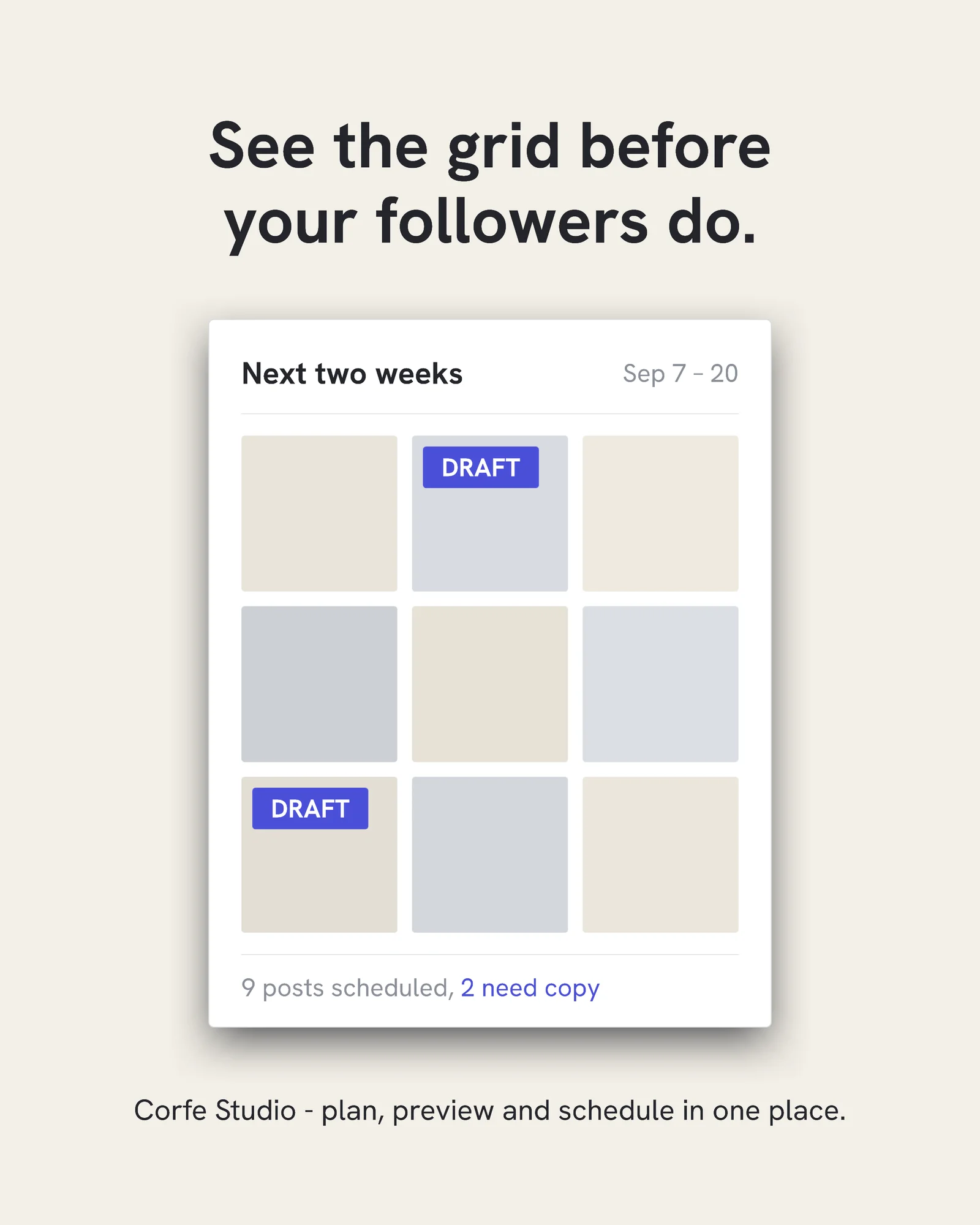 Grid planning panel — 4:5 Instagram ad template