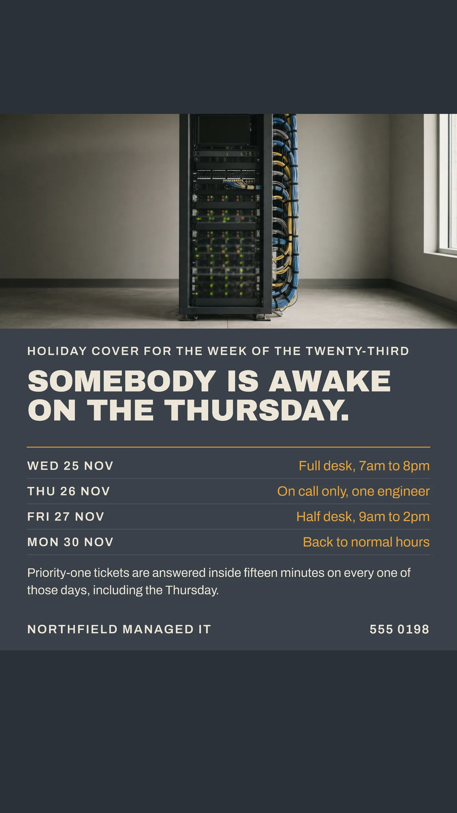 Slate Photo Over Table Managed IT Thanksgiving Cover Facebook Story — 9:16 Facebook story template