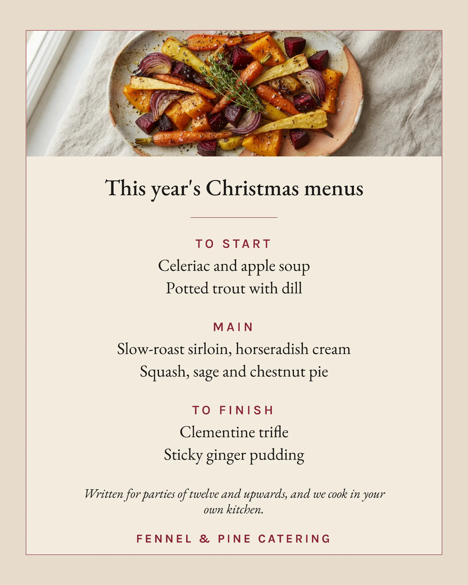 Menu Card Christmas Menus Facebook Post — 4:5 Facebook post template