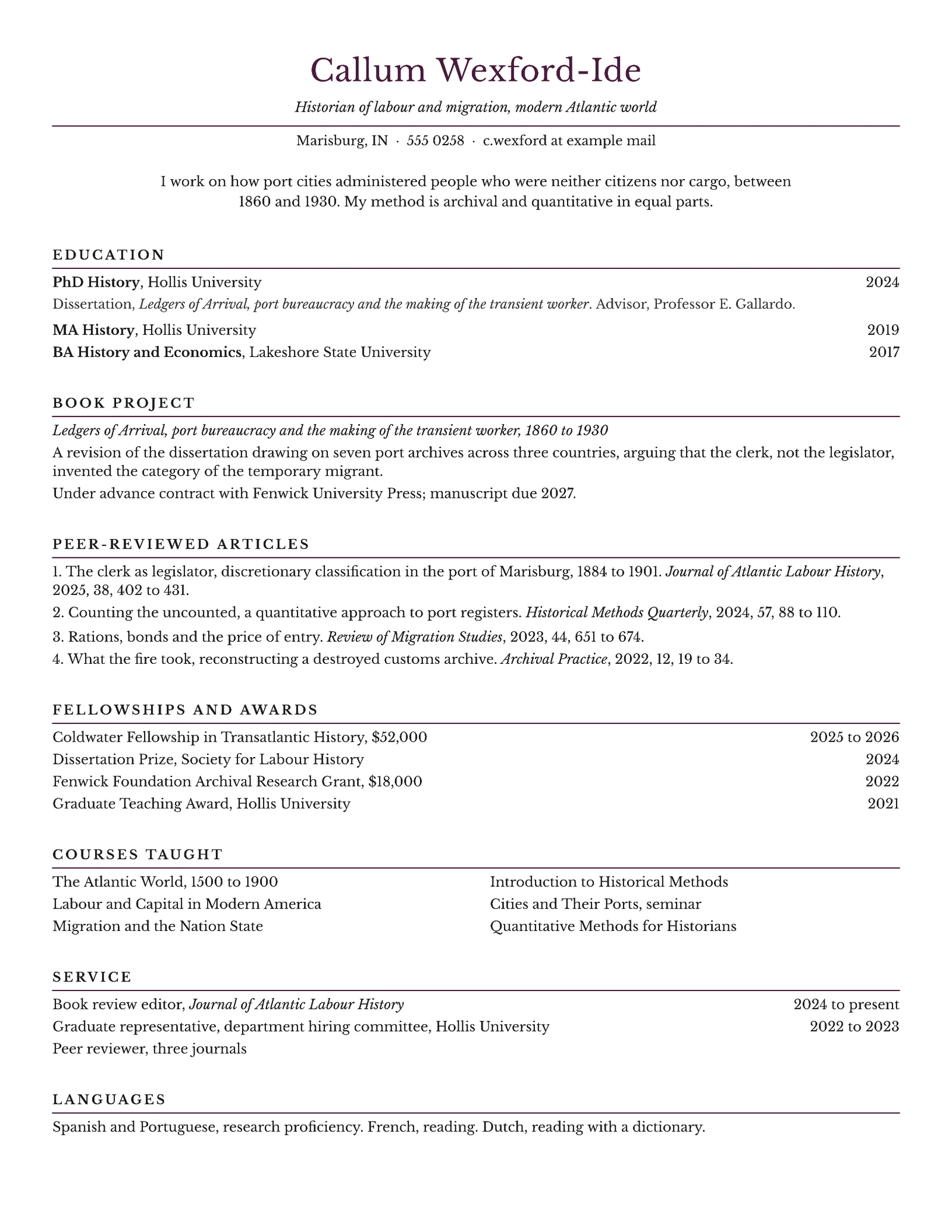 Academic CV — Letter Resume template