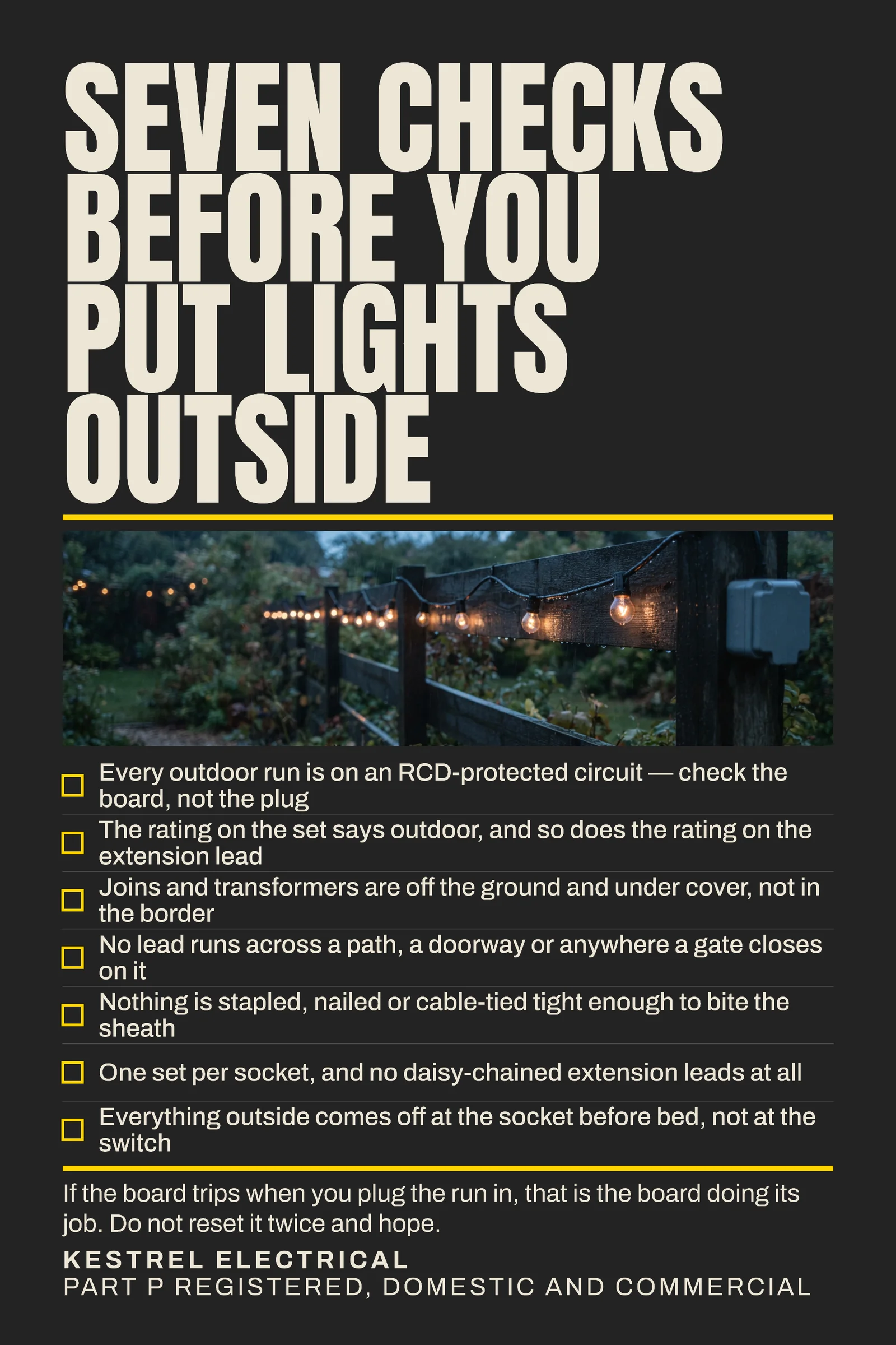 Signal Checklist Electrician Outdoor Lights Pinterest Pin — 2:3 Pinterest pin template