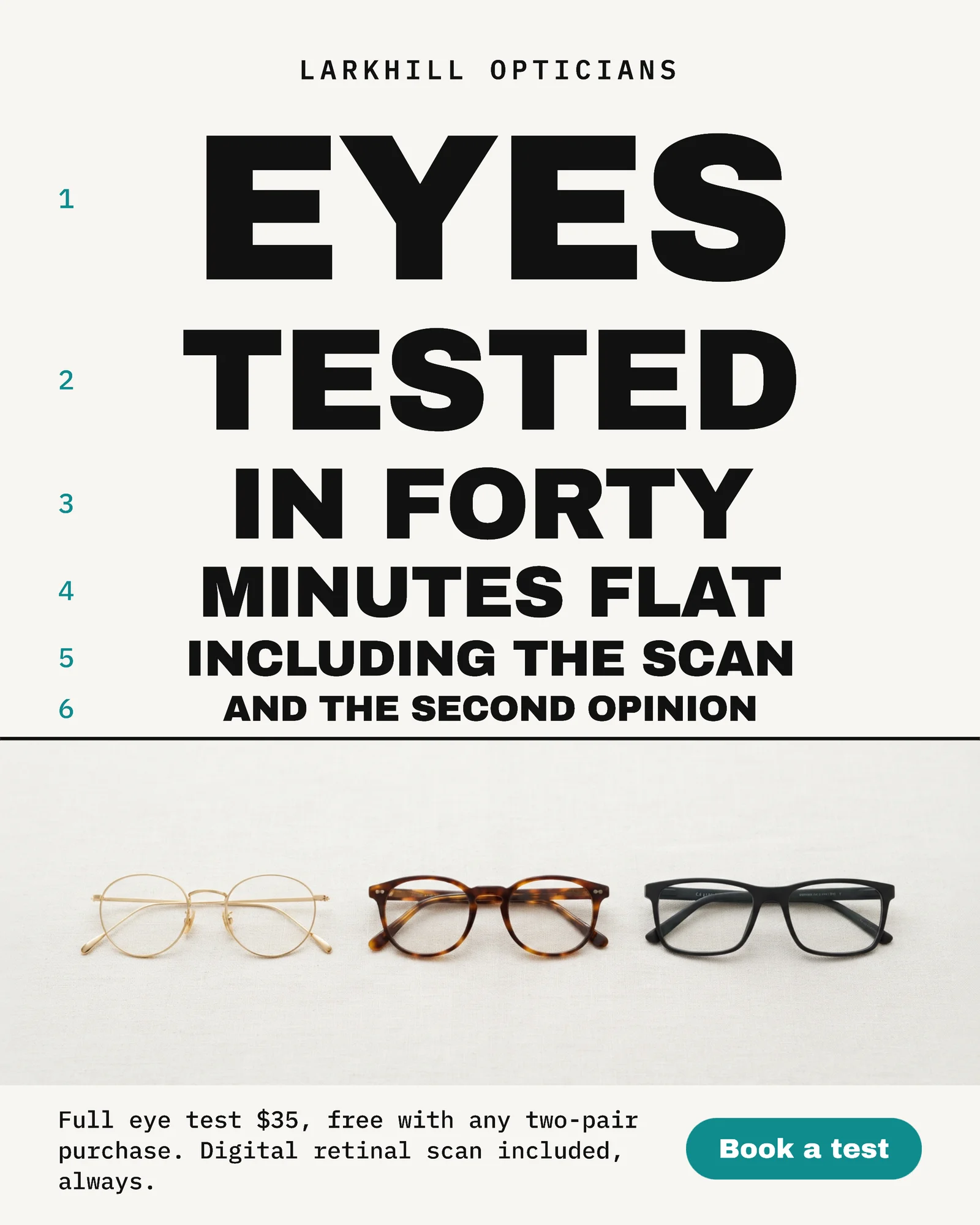 Porcelain Eye Chart Optician Lens Offer Facebook Ad — 4:5 Facebook ad template