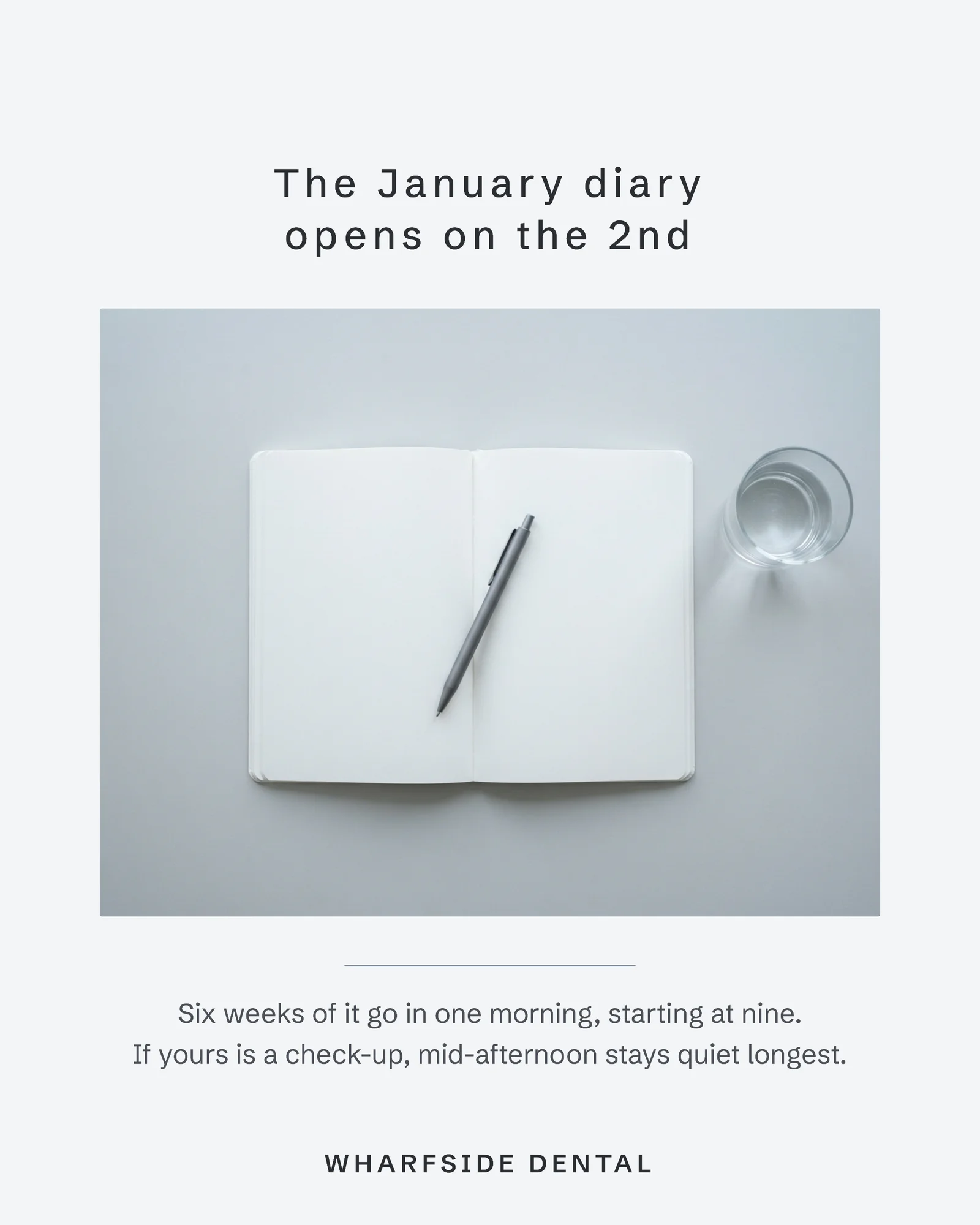 January Diary Dental Practice Instagram Post — 4:5 Instagram post template