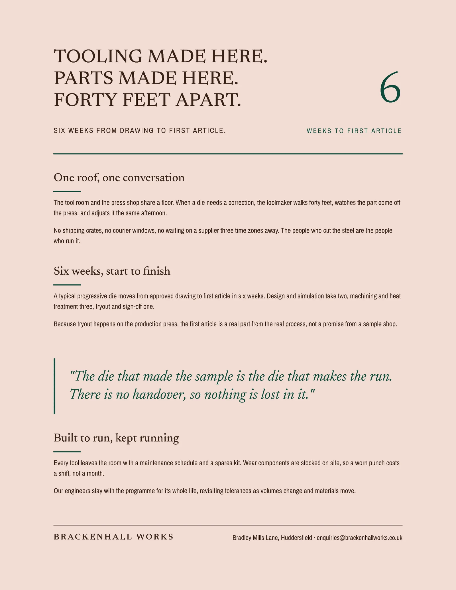 Tooling Here One Pager — 2-page One pager template, page 2 of 2