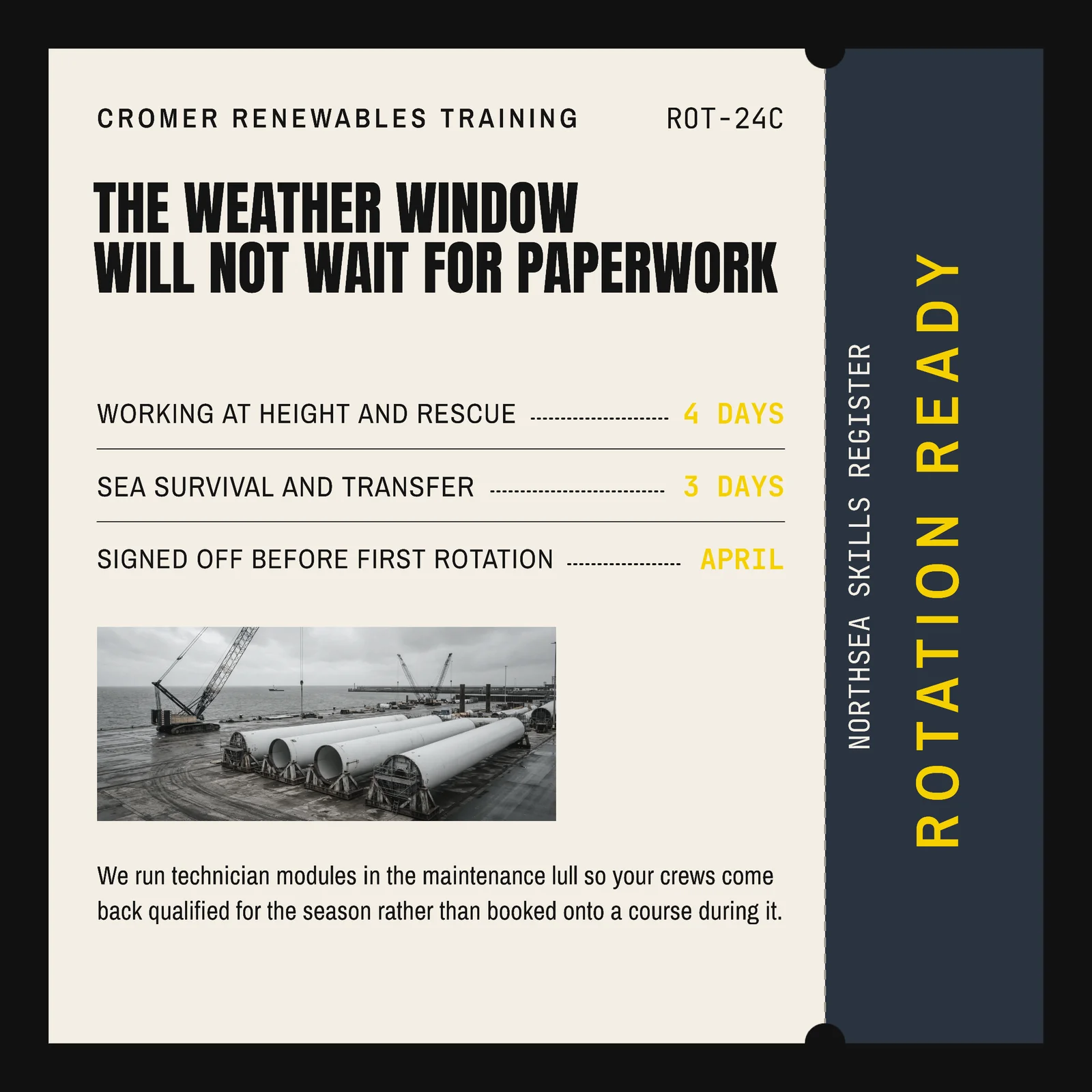 Offshore Technician Rotation Ticket Stub LinkedIn Ad — 1:1 LinkedIn ad template