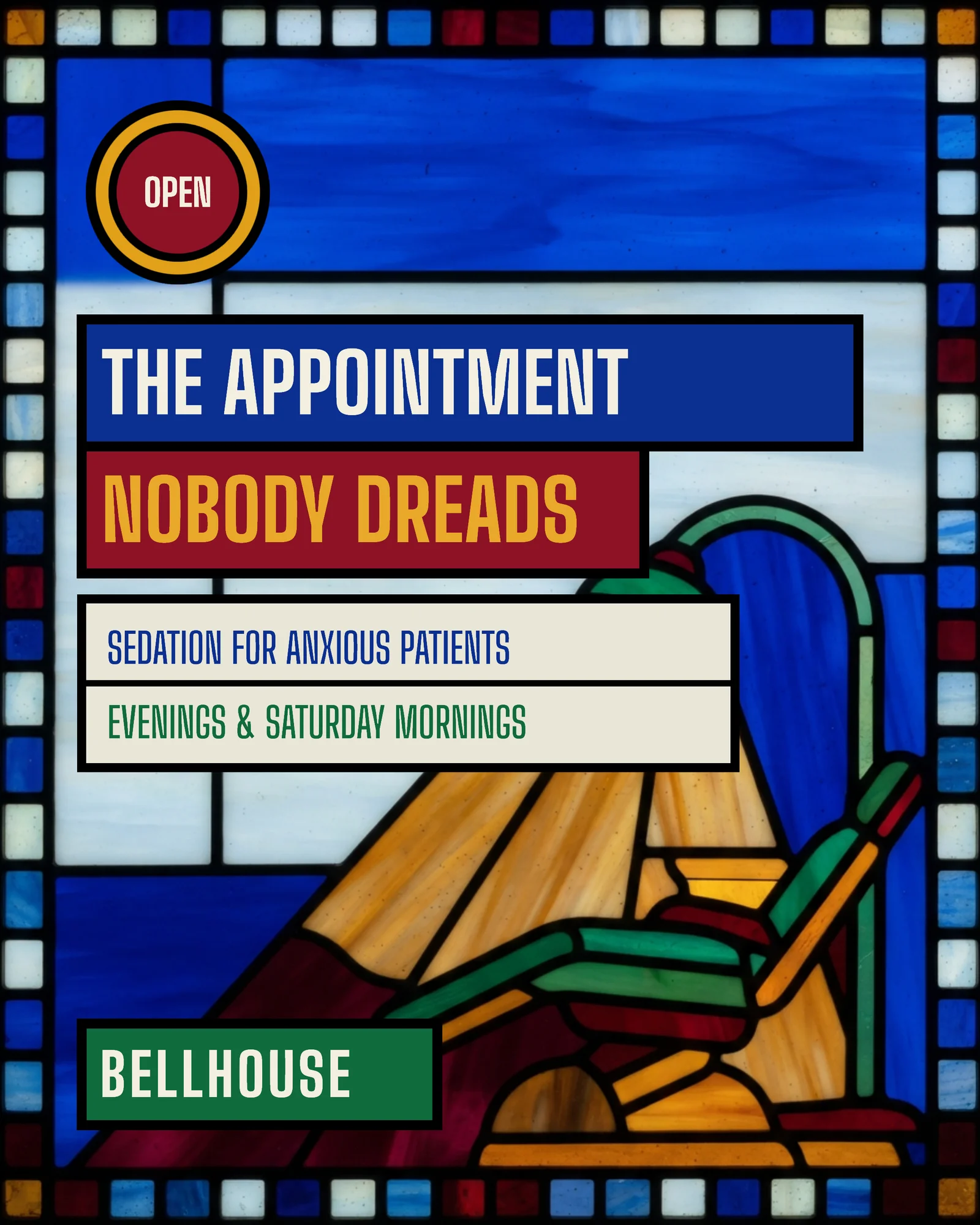 Stained glass panel — 4:5 Instagram ad template