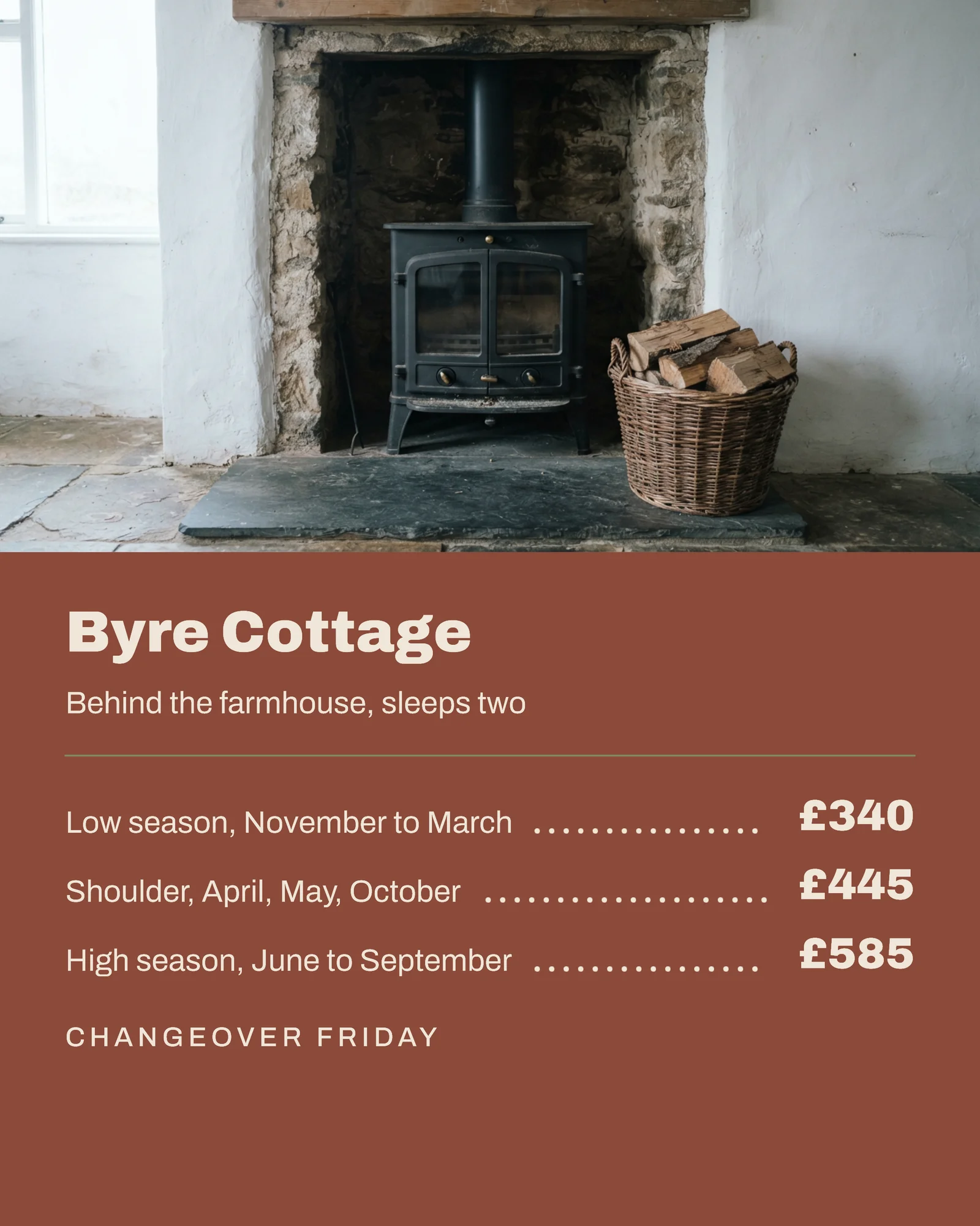 Self-Catering Cottage Seasonal Rates Instagram Carousel — 4-panel Instagram carousel carousel template, page 3 of 4