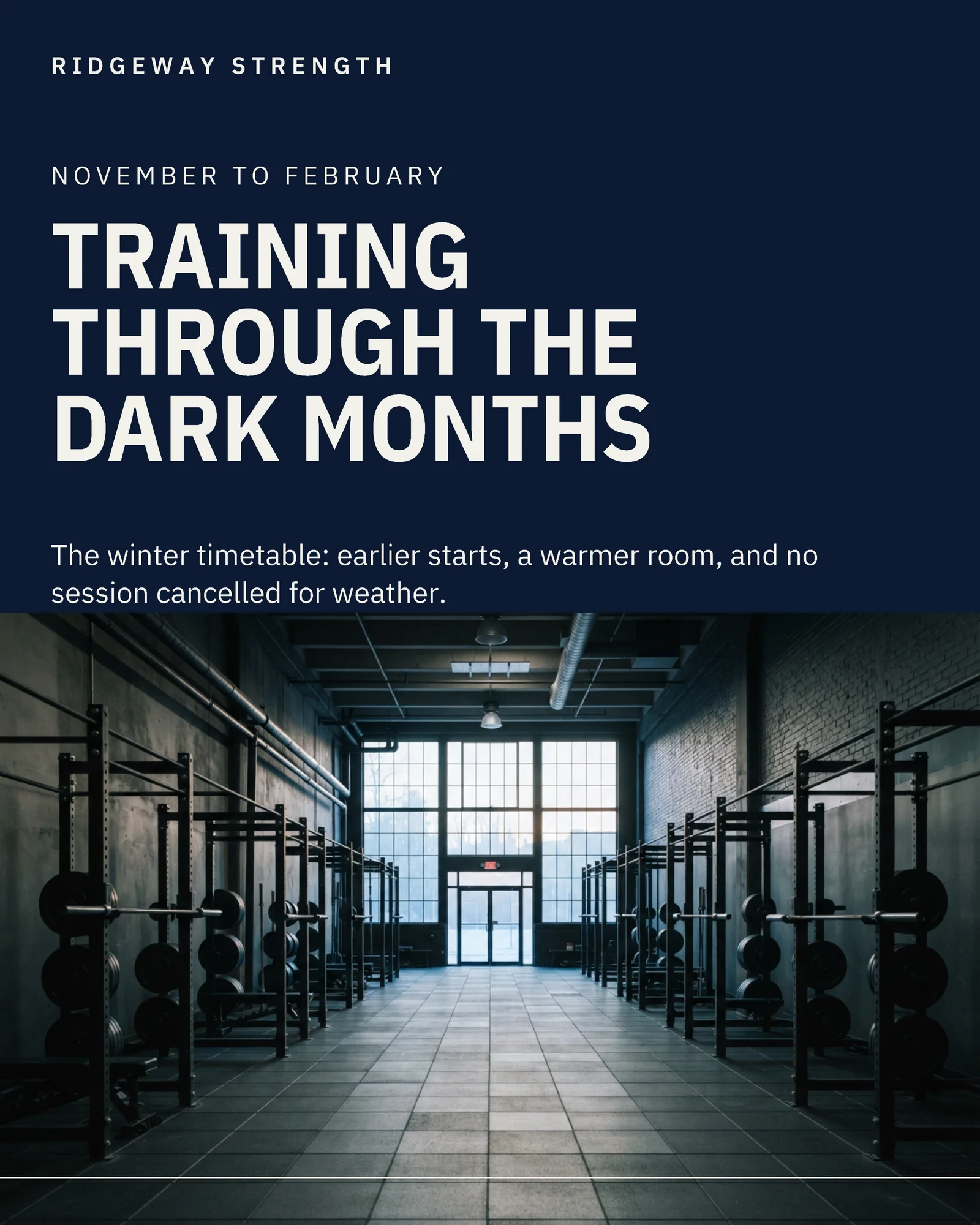 Ink Electric Timetable Gym Winter Training Instagram Carousel — 5-panel Instagram carousel carousel template, page 1 of 5