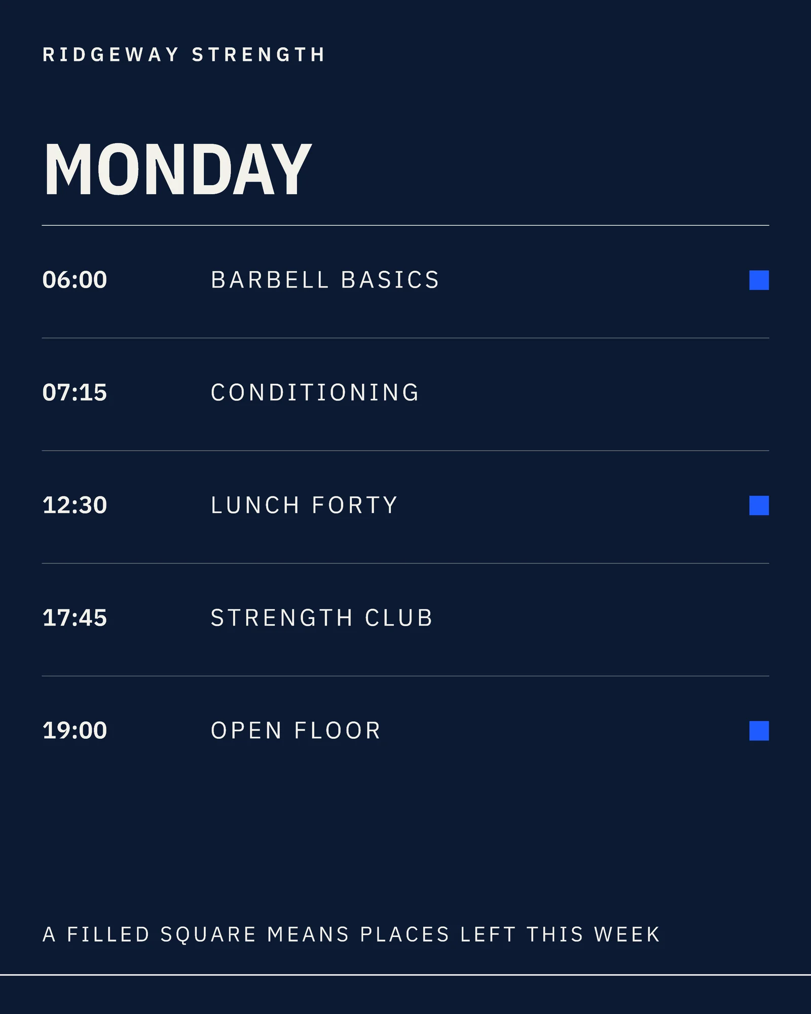 Ink Electric Timetable Gym Winter Training Instagram Carousel — 5-panel Instagram carousel carousel template, page 2 of 5