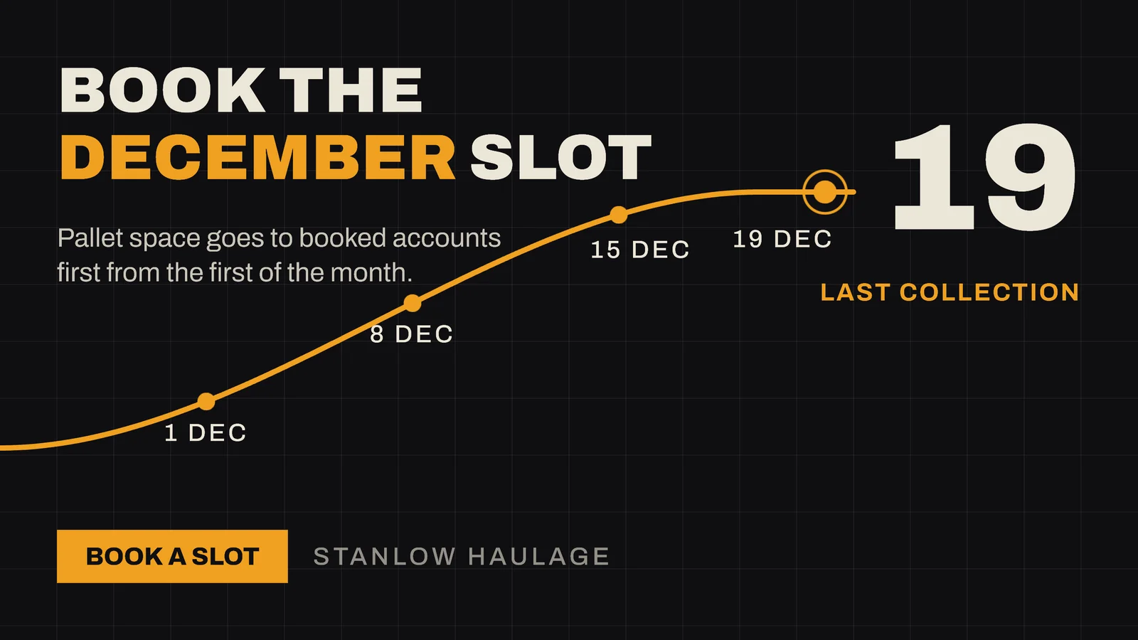 Onyx Amber Cutoff Curve Haulage Christmas Despatch YouTube Ad — 16:9 YouTube ad template