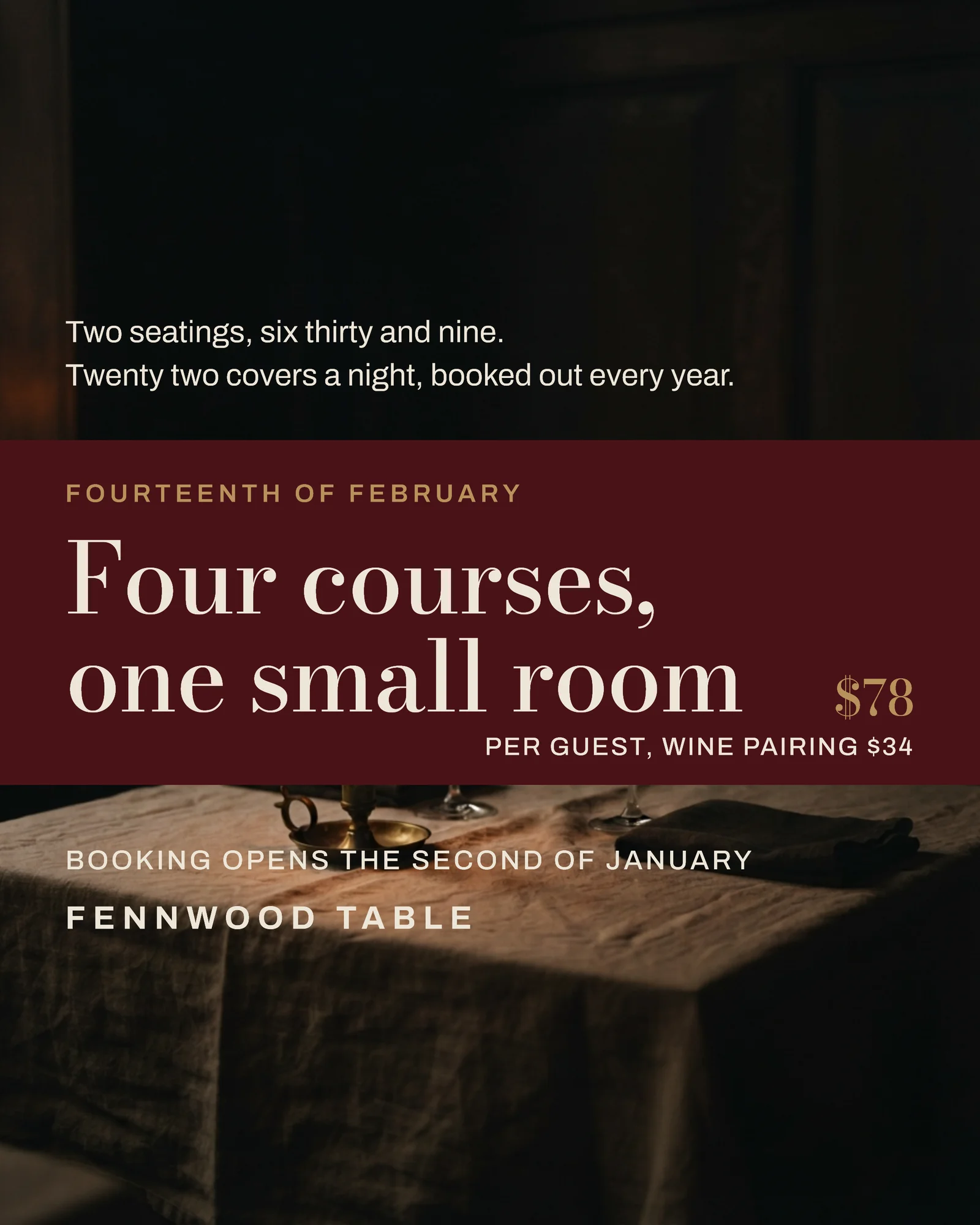 Valentine's Set Menu Restaurant Facebook Ad — 4:5 Facebook ad template