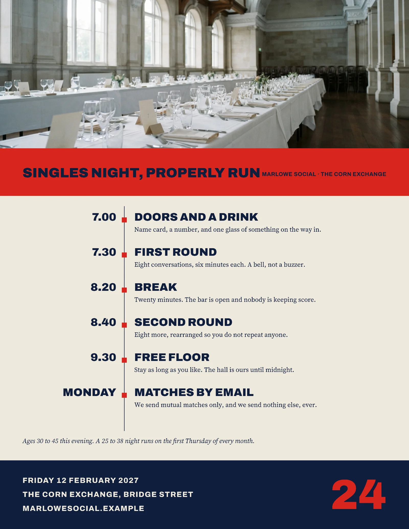 Ink Navy Bone Signal Red Time Rail Singles Night Valentine's Event Flyer — Letter Flyer template