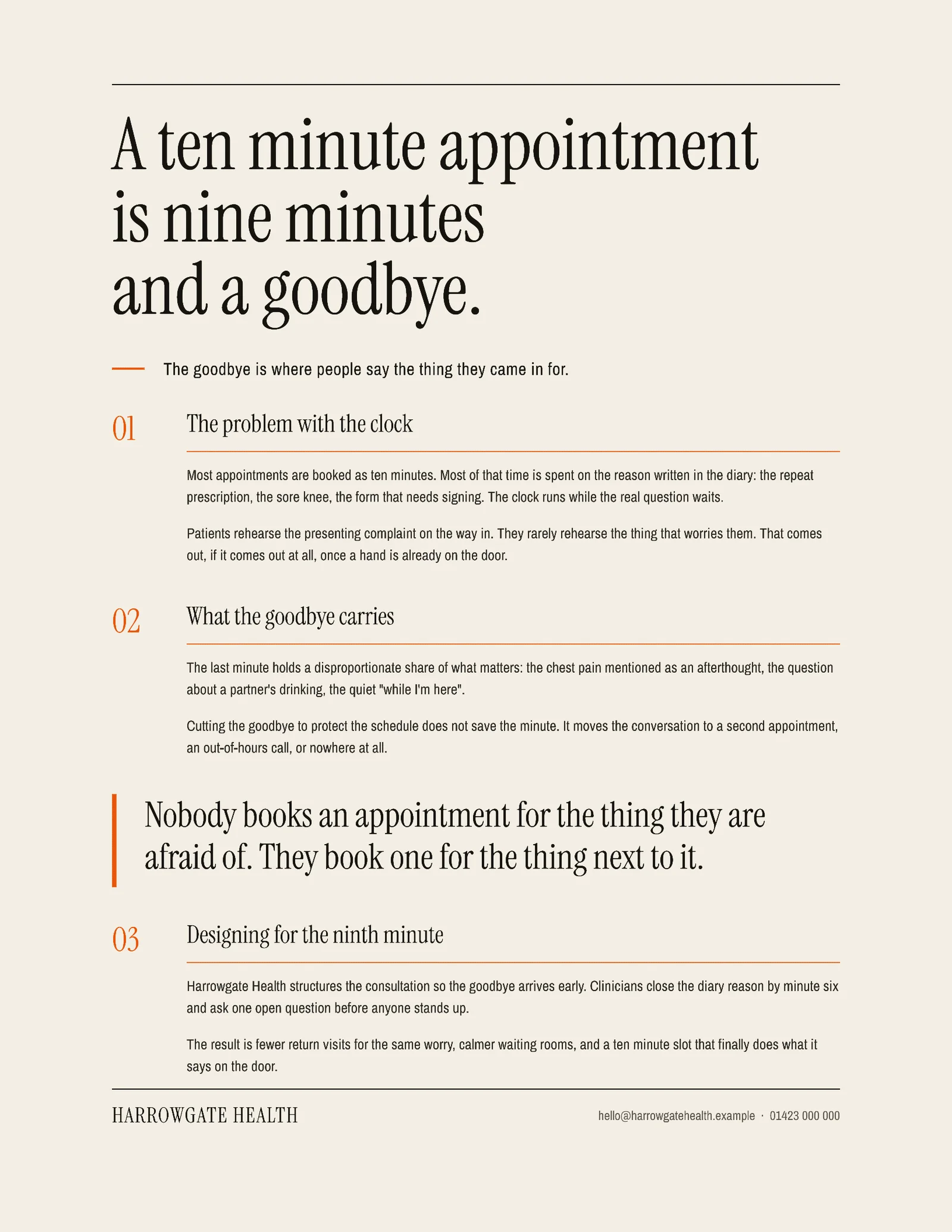 Ten Minutes One Pager — 2-page One pager template, page 2 of 2