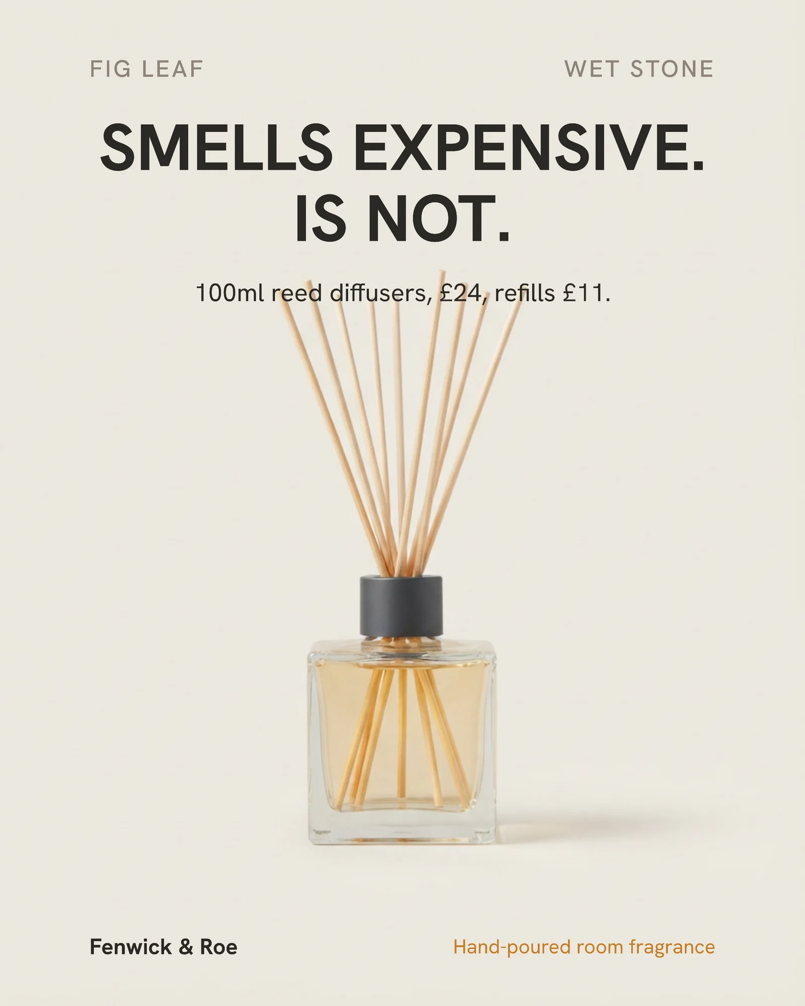 Bone diffuser still life — 4:5 Instagram ad template