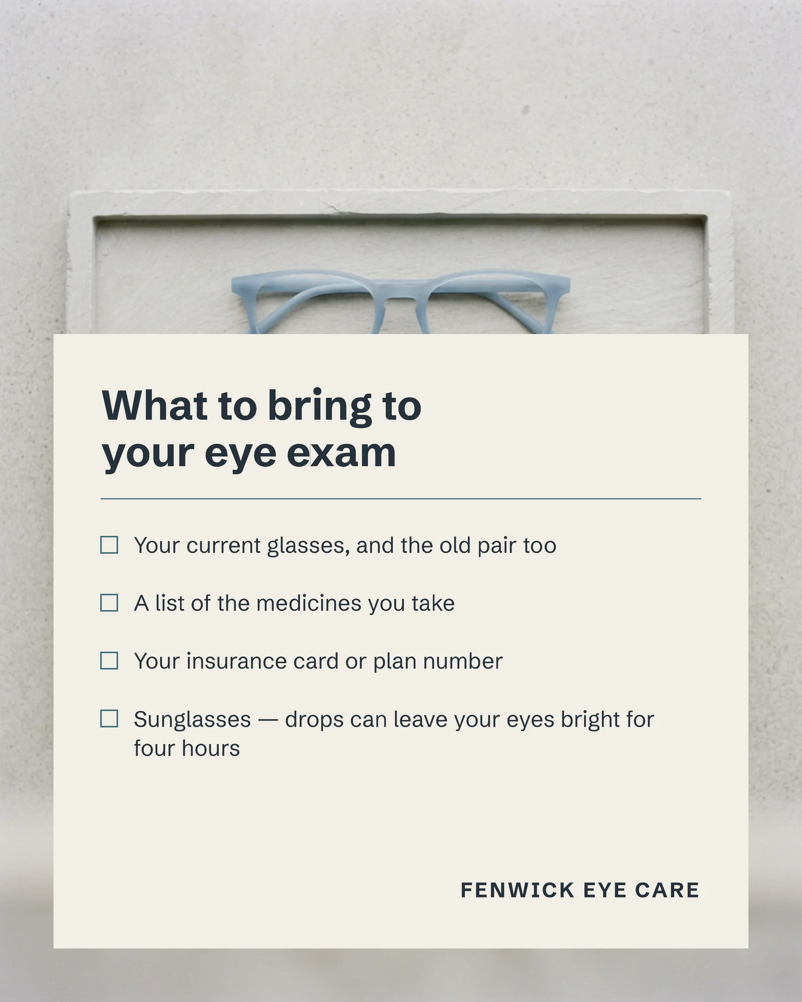 Eye Exam Checklist Instagram Post — 4:5 Instagram post template