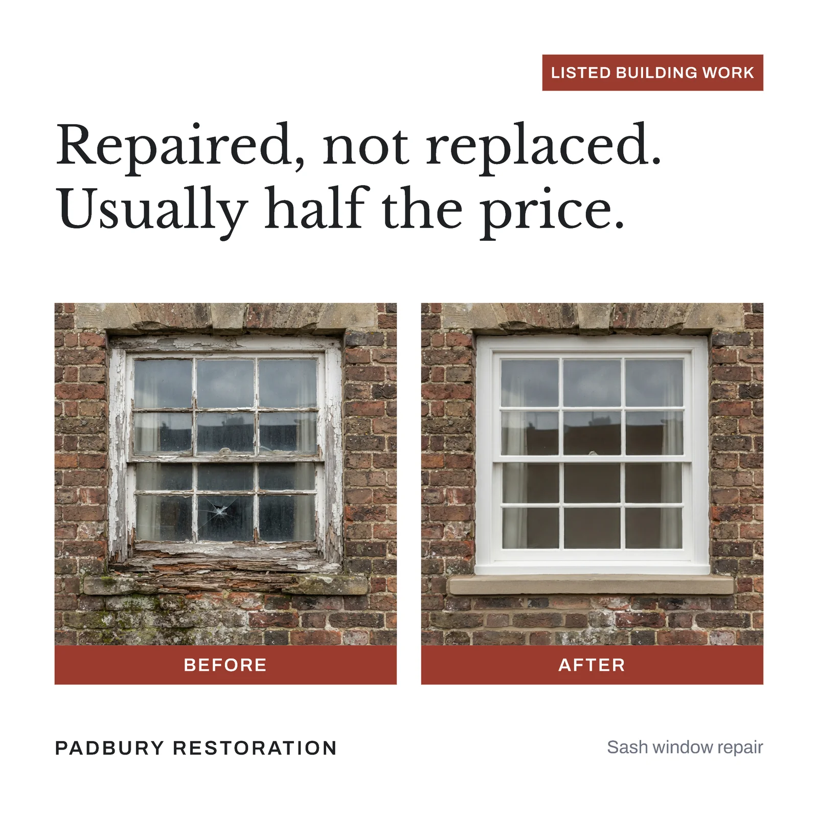 Before and after windows — 1:1 Instagram ad template