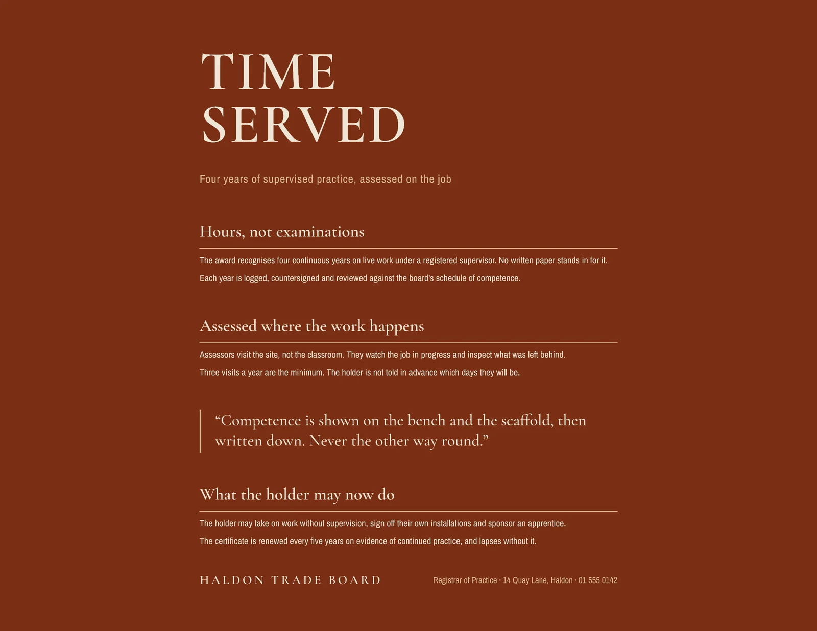 Time Served Certificate — Letter landscape Certificate template
