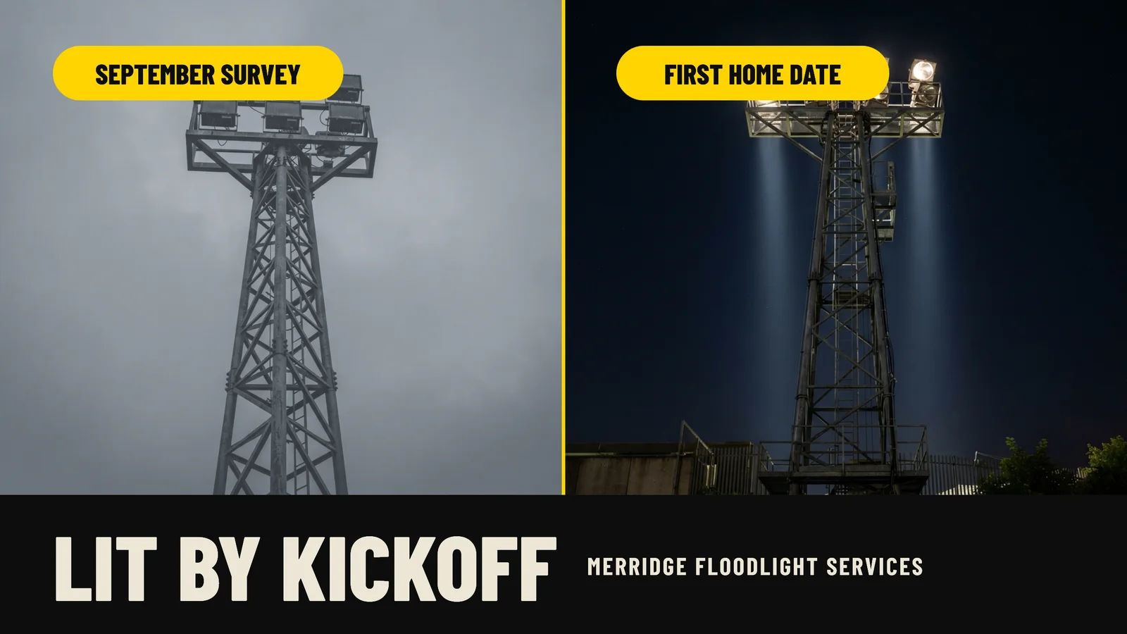Before After Split Floodlight Service YouTube Ad — 16:9 YouTube ad template