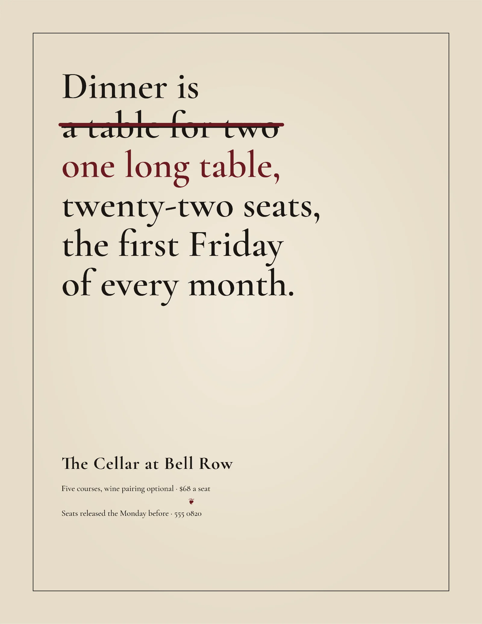 Oxblood Letterpress Supper Club Flyer — Letter Flyer template