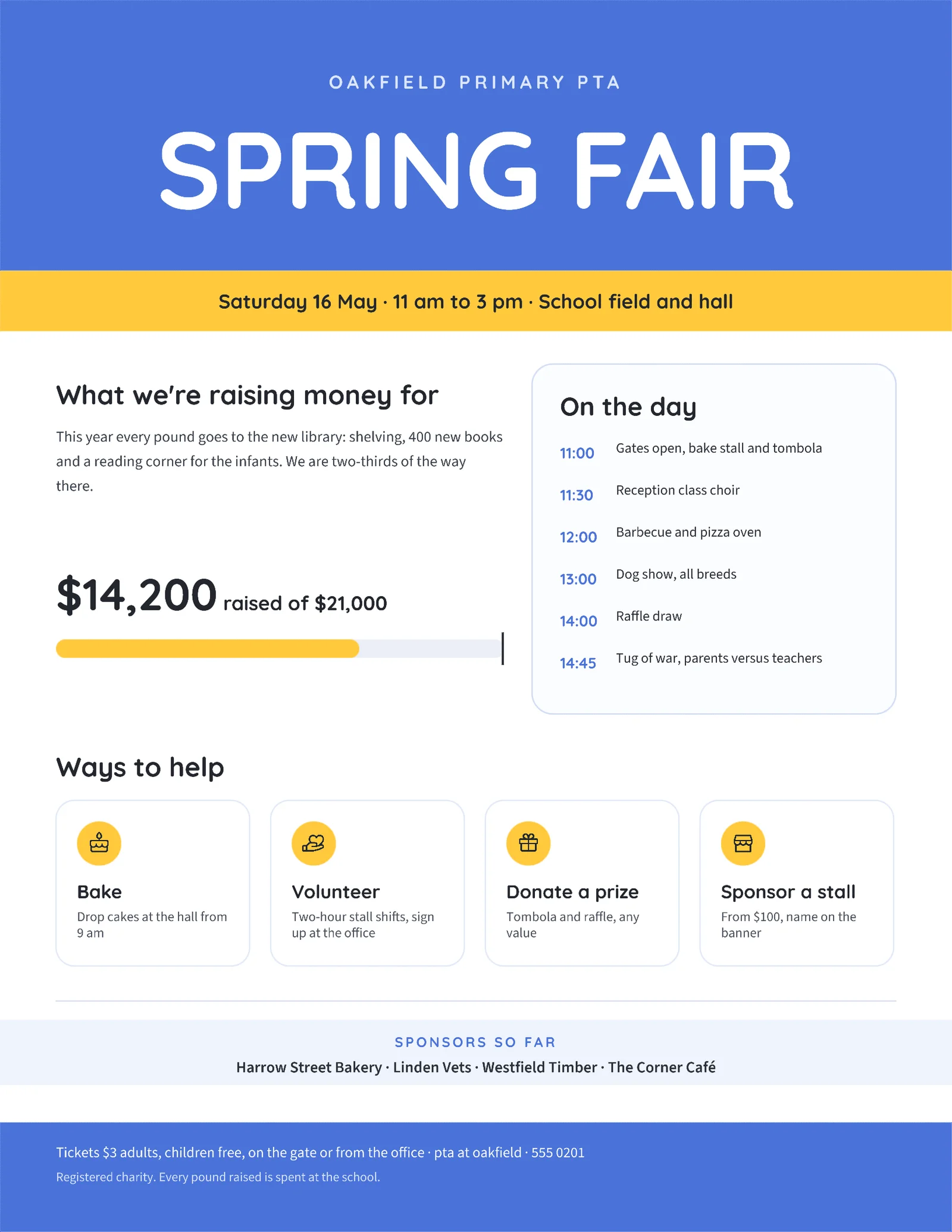 Playful Civic PTA Spring Fair Sheet — 2-page One pager template, page 2 of 2