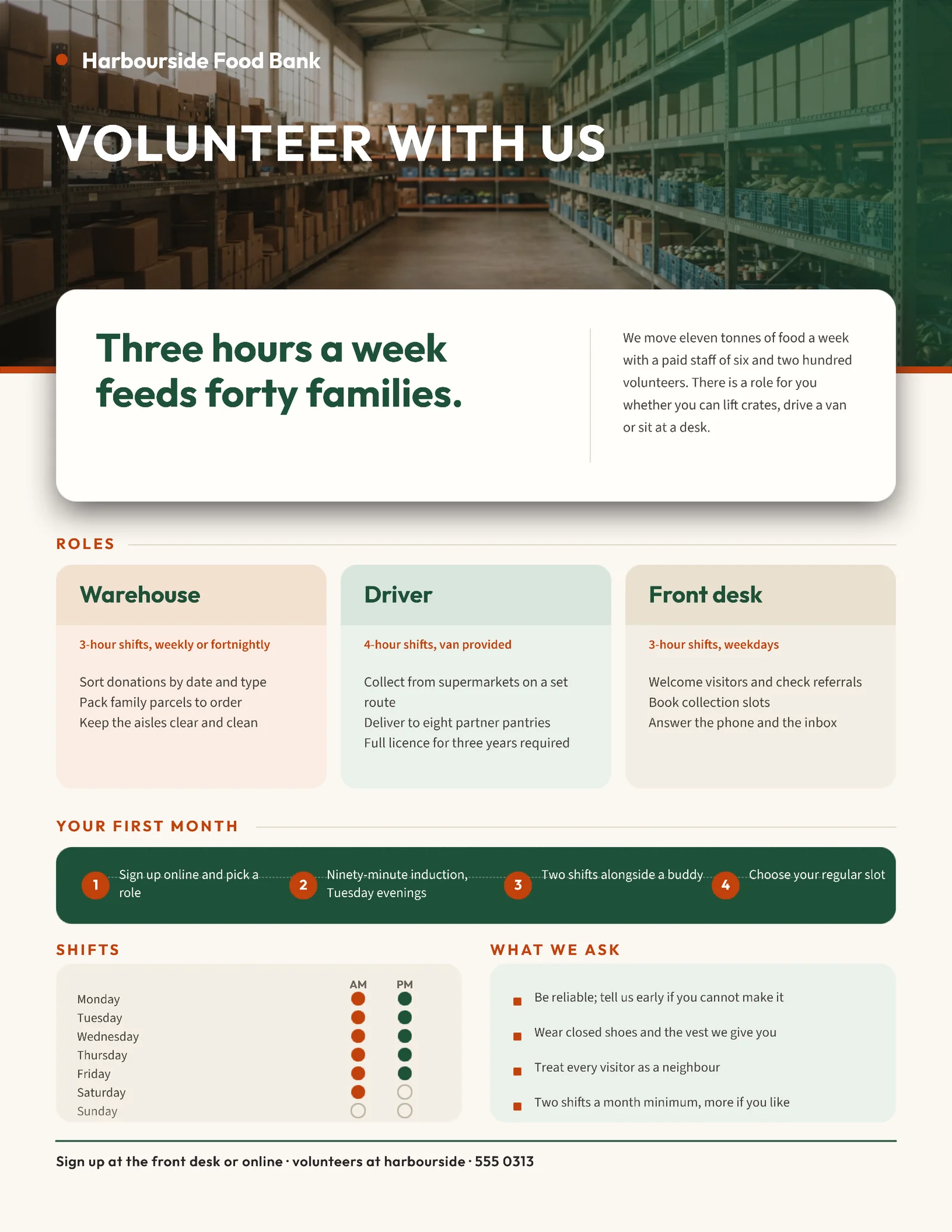 Warm Photo Volunteer Programme Guide — 2-page One pager template, page 2 of 2