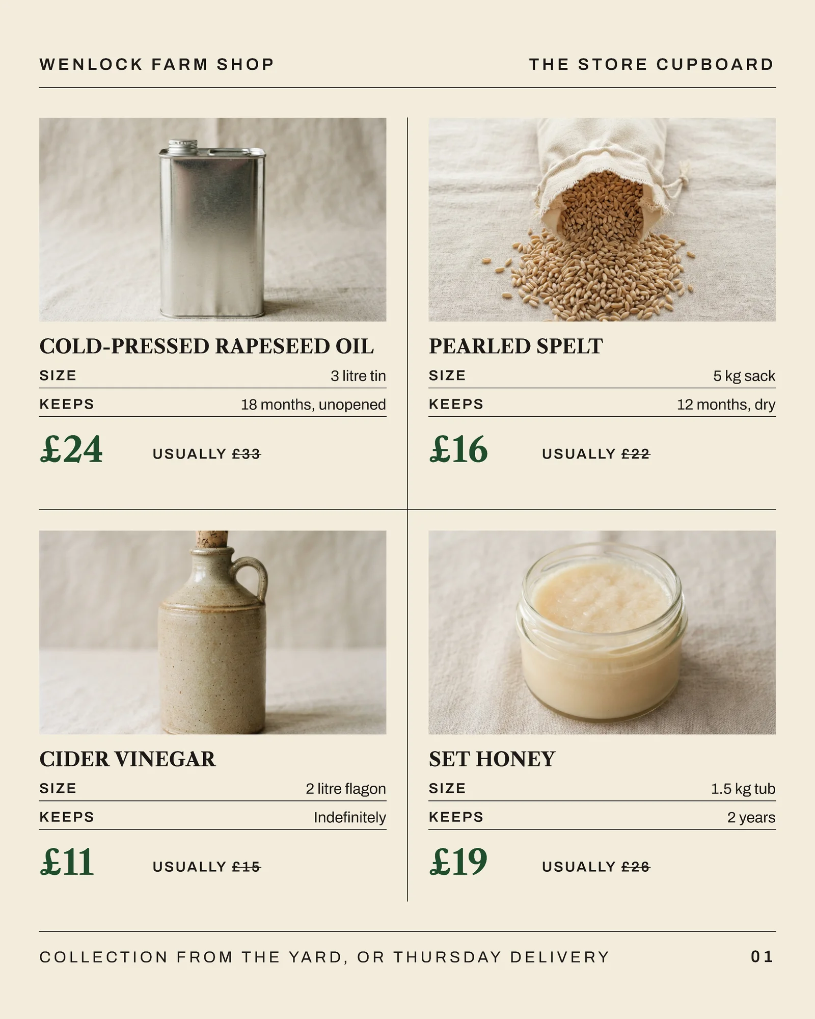 Cream Forest Catalogue Grid Farm Shop Black Friday List Facebook Carousel — 5-panel Facebook carousel carousel template, page 2 of 5