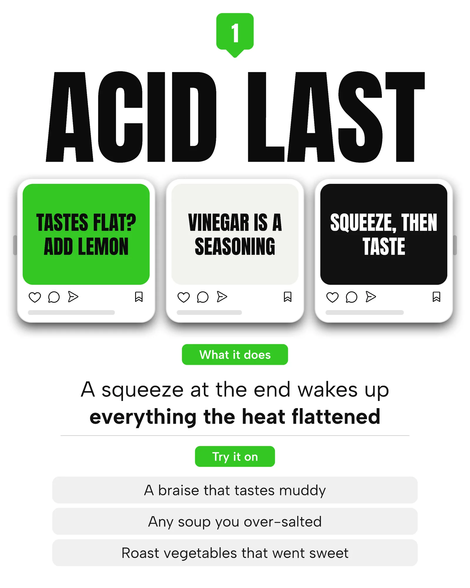 Mega Listicle Cooking Tips Carousel — 5-panel Instagram carousel carousel template, page 2 of 5