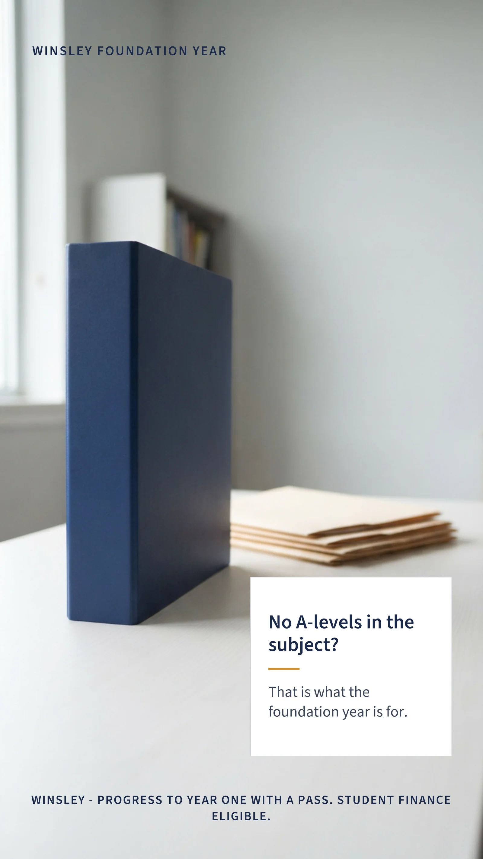 Desk still life with card — 9:16 Instagram ad template