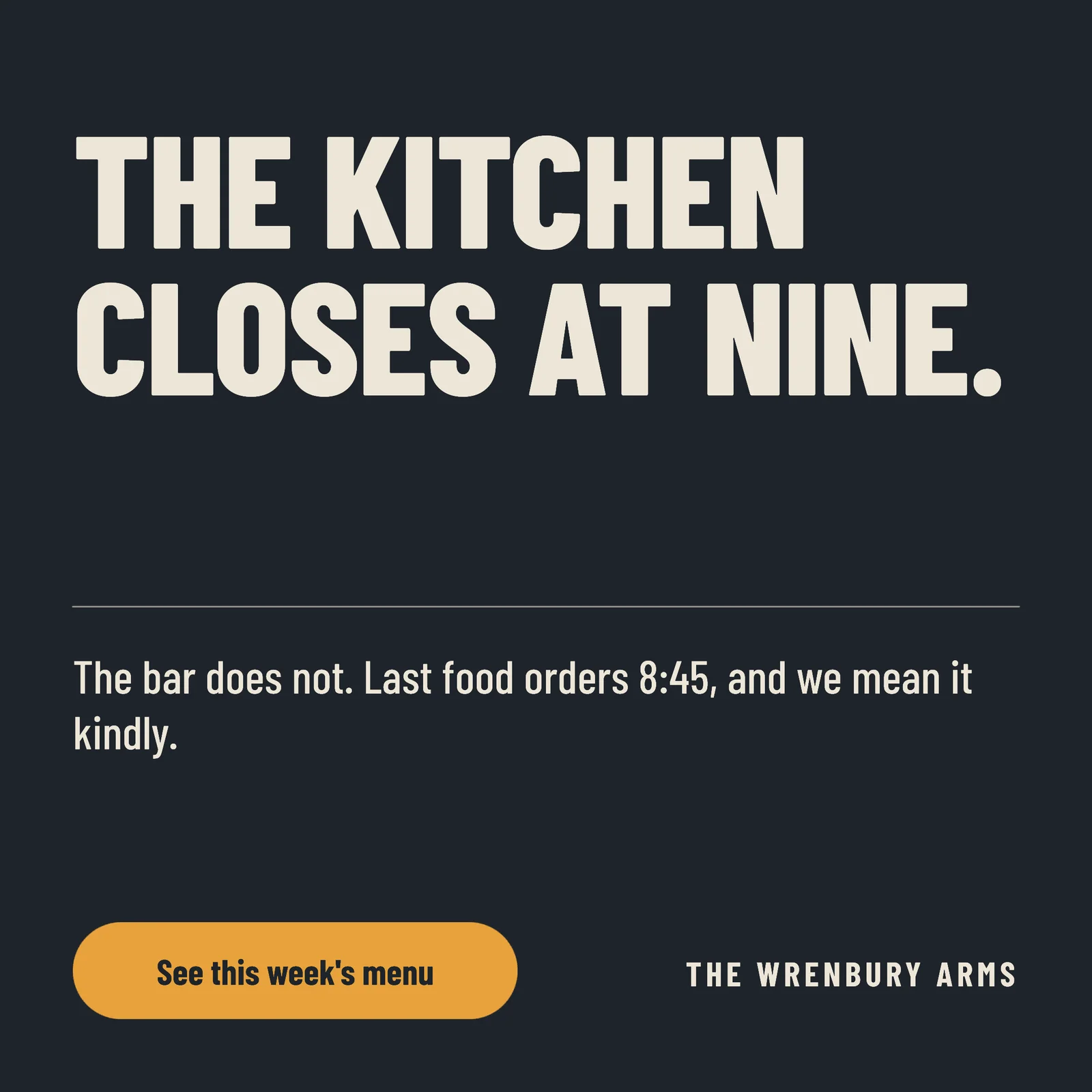 Slate Kitchen Closes At Nine Facebook Ad — 1:1 Facebook ad template