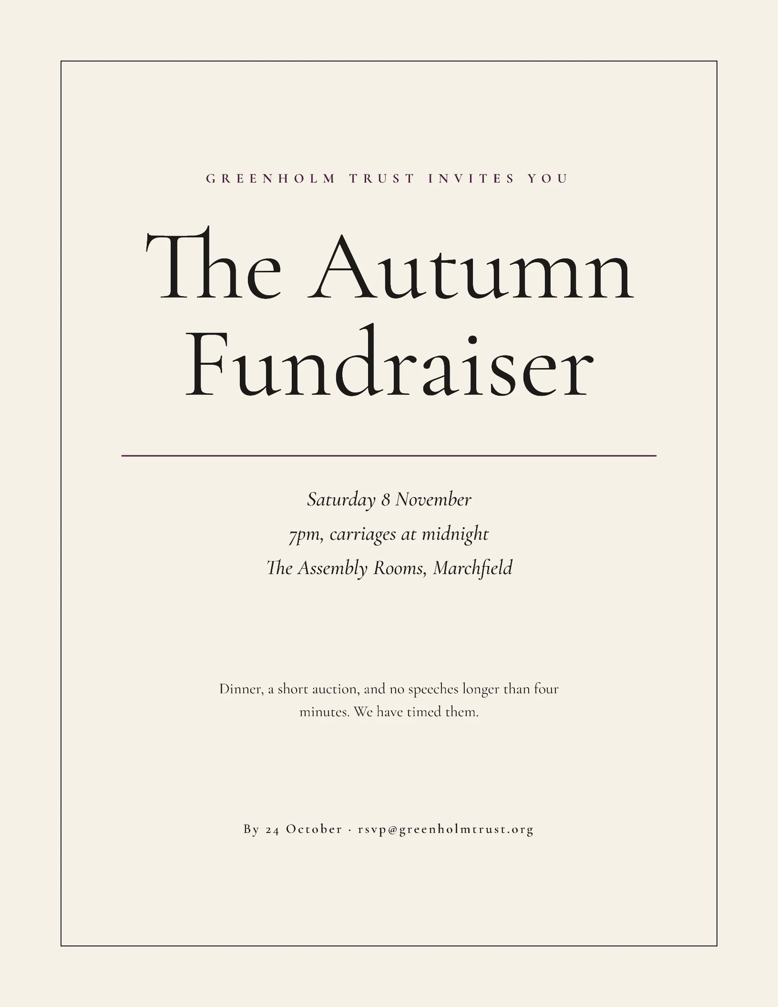 Autumn Fundraiser Invitation — 2-page Invitation template, page 2 of 2