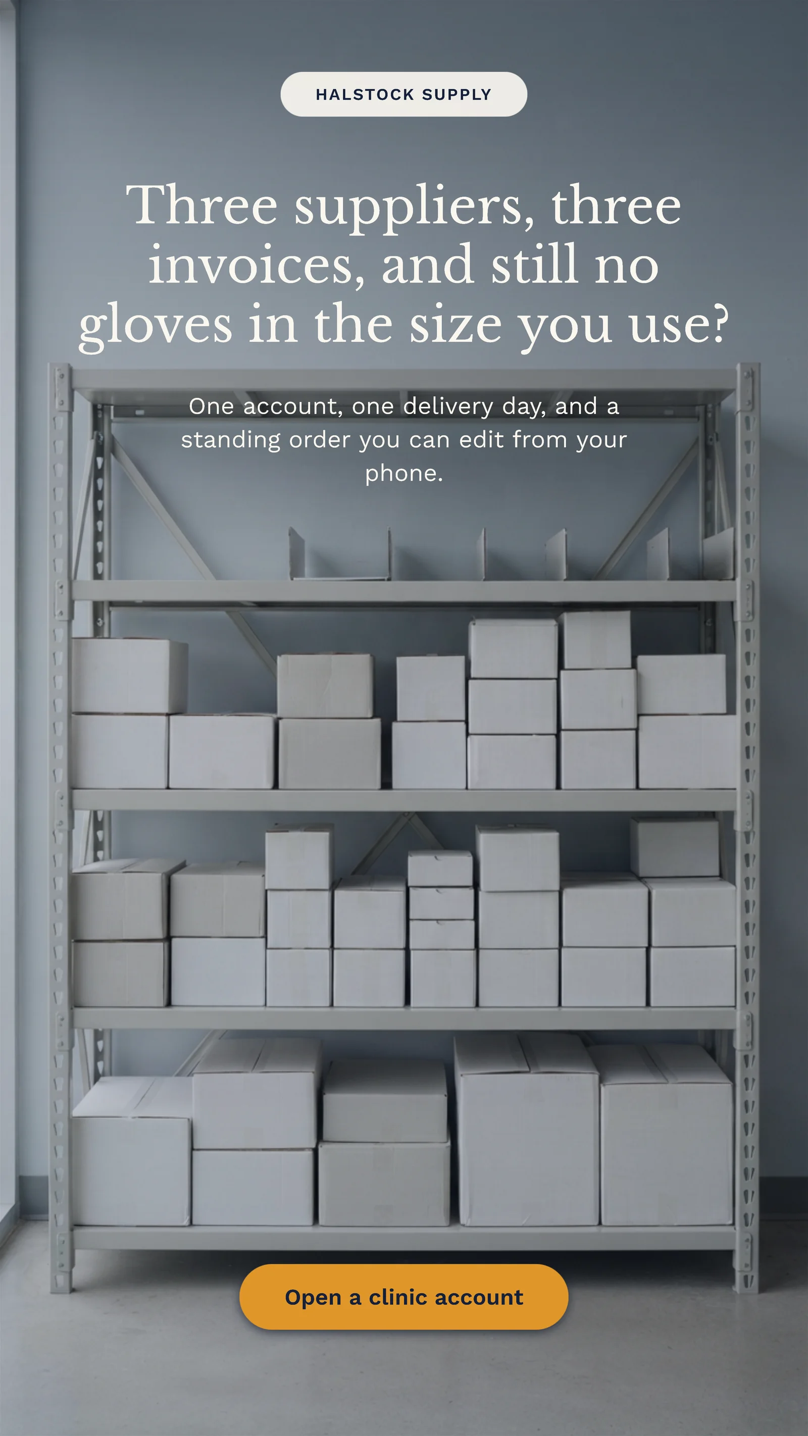 Stockroom shelf question — 9:16 Instagram ad template