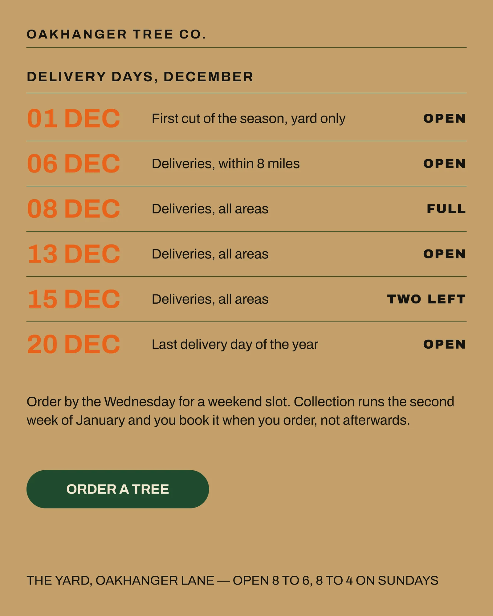 Kraft Spruce Yard Board Tree Farm Christmas Delivery Facebook Carousel — 4-panel Facebook carousel carousel template, page 4 of 4