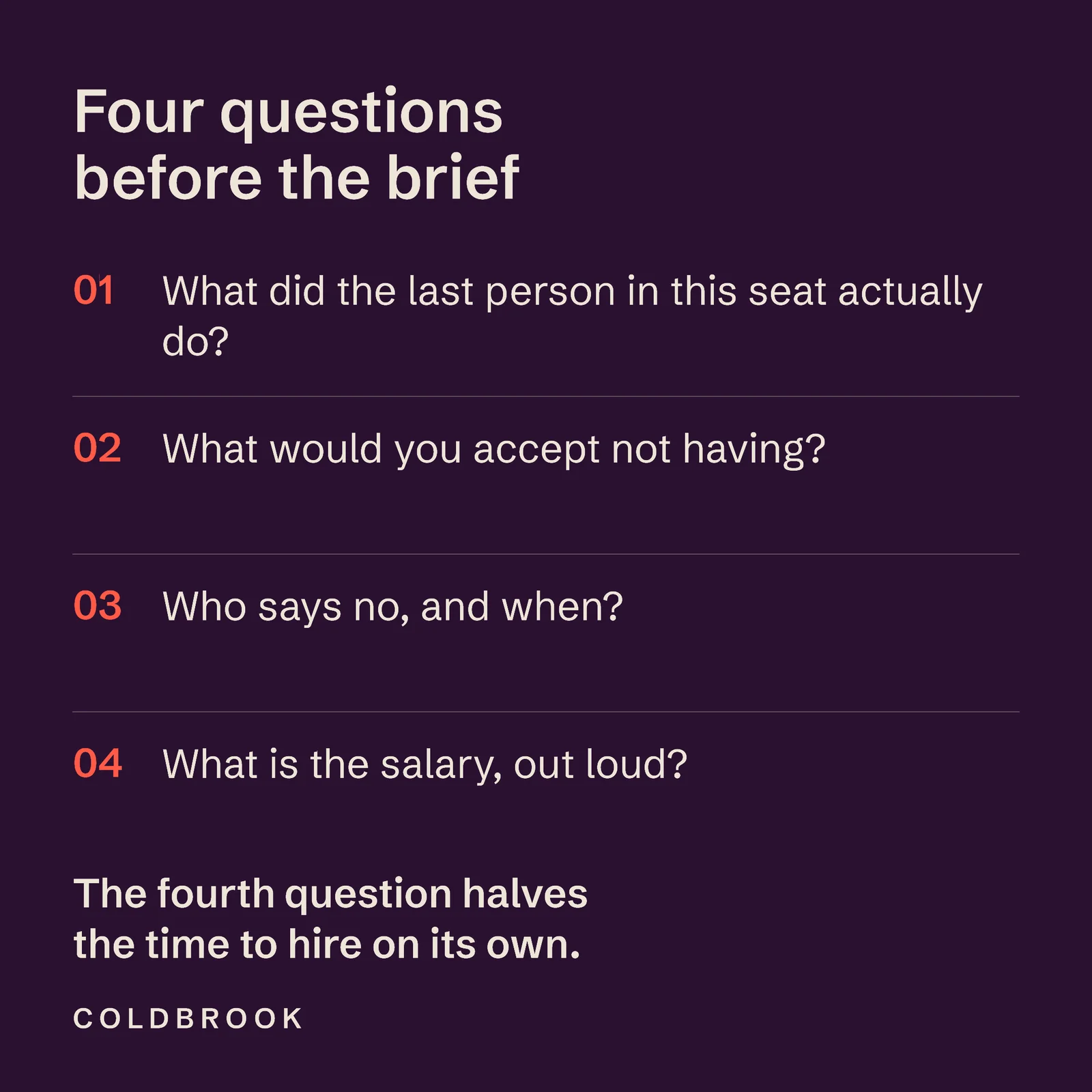 Four Questions Hiring Instagram Ad — 1:1 Instagram ad template