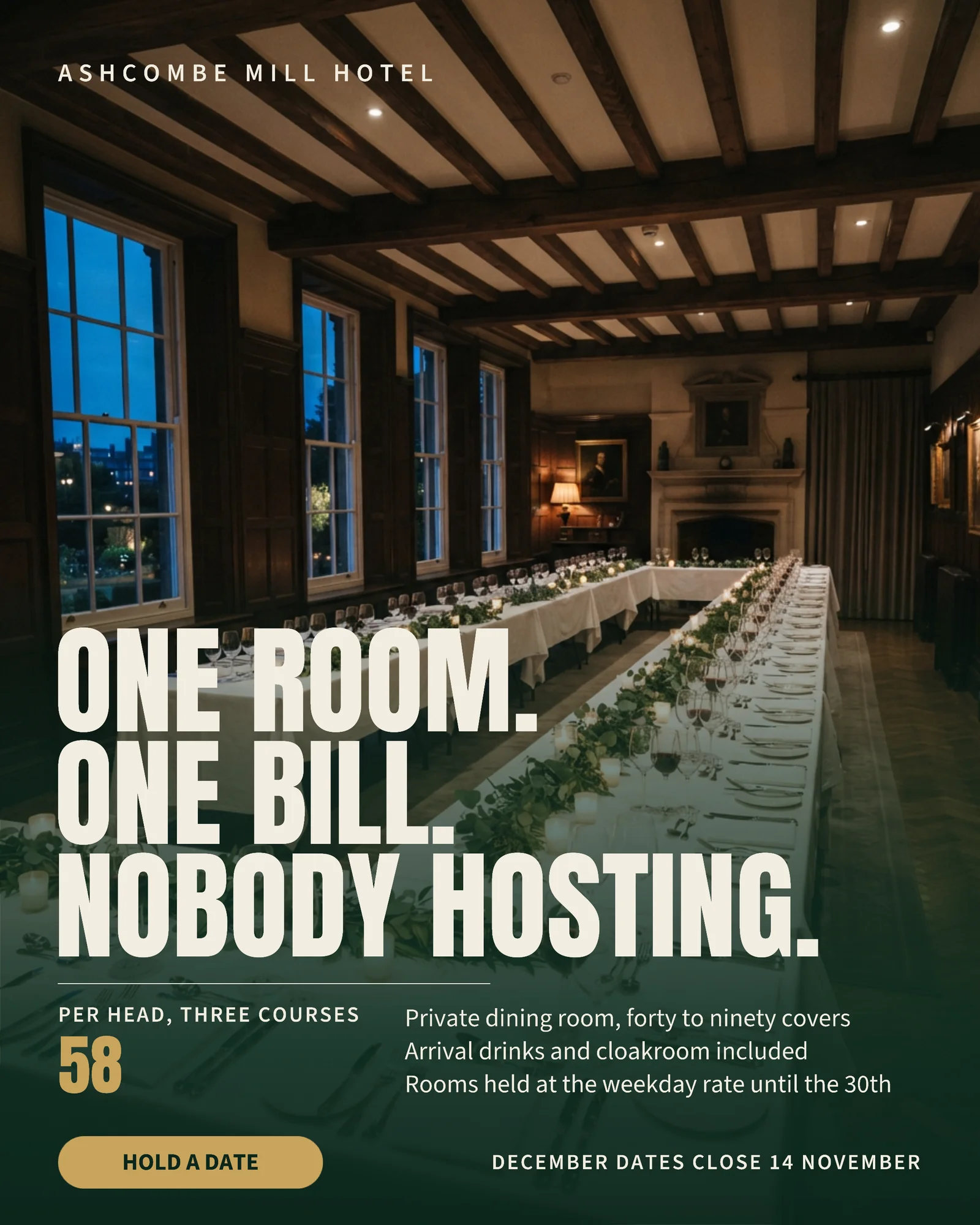 Hotel Office Christmas Dinner LinkedIn Ad — 4:5 LinkedIn ad template
