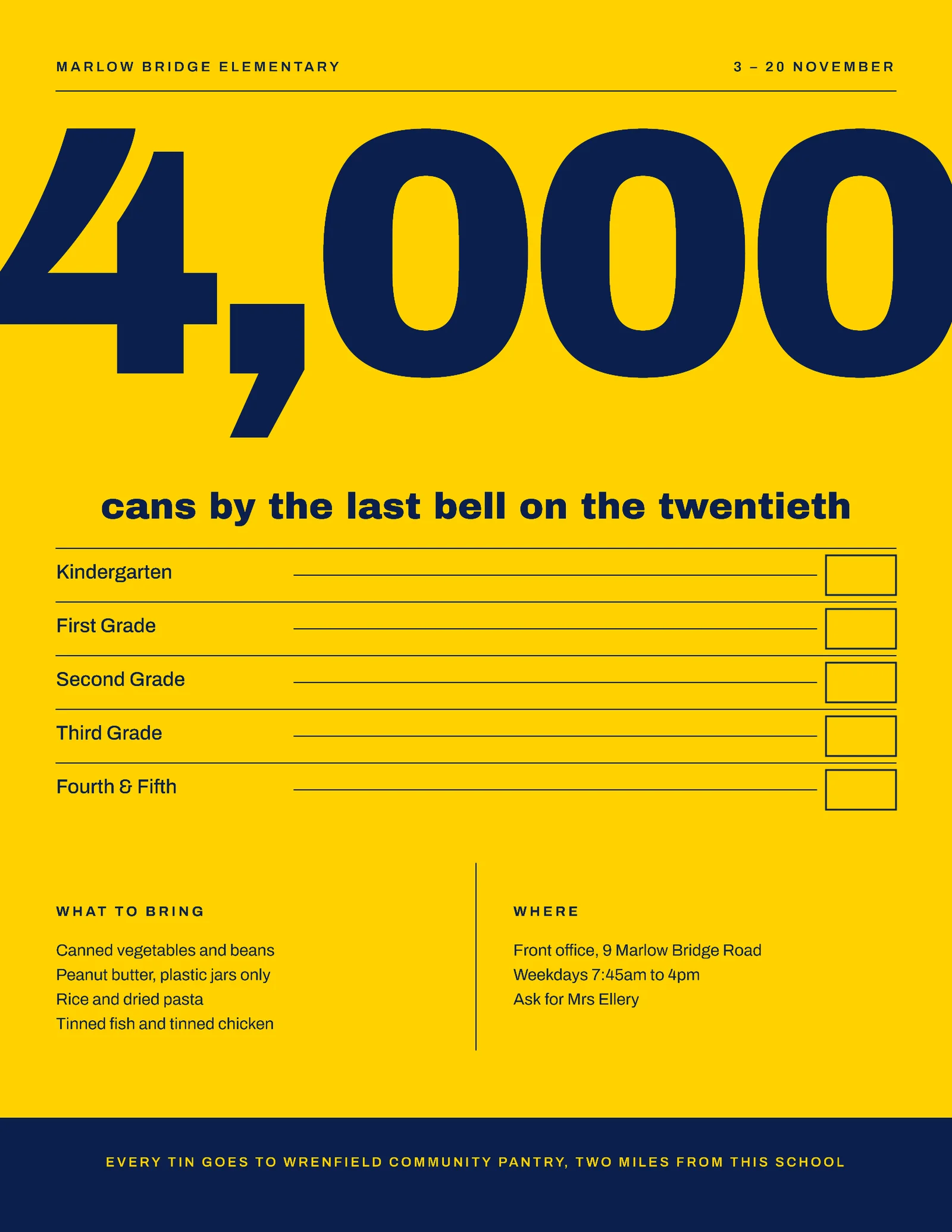 Signal Yellow Scoreboard School Food Drive Flyer — Letter Flyer template