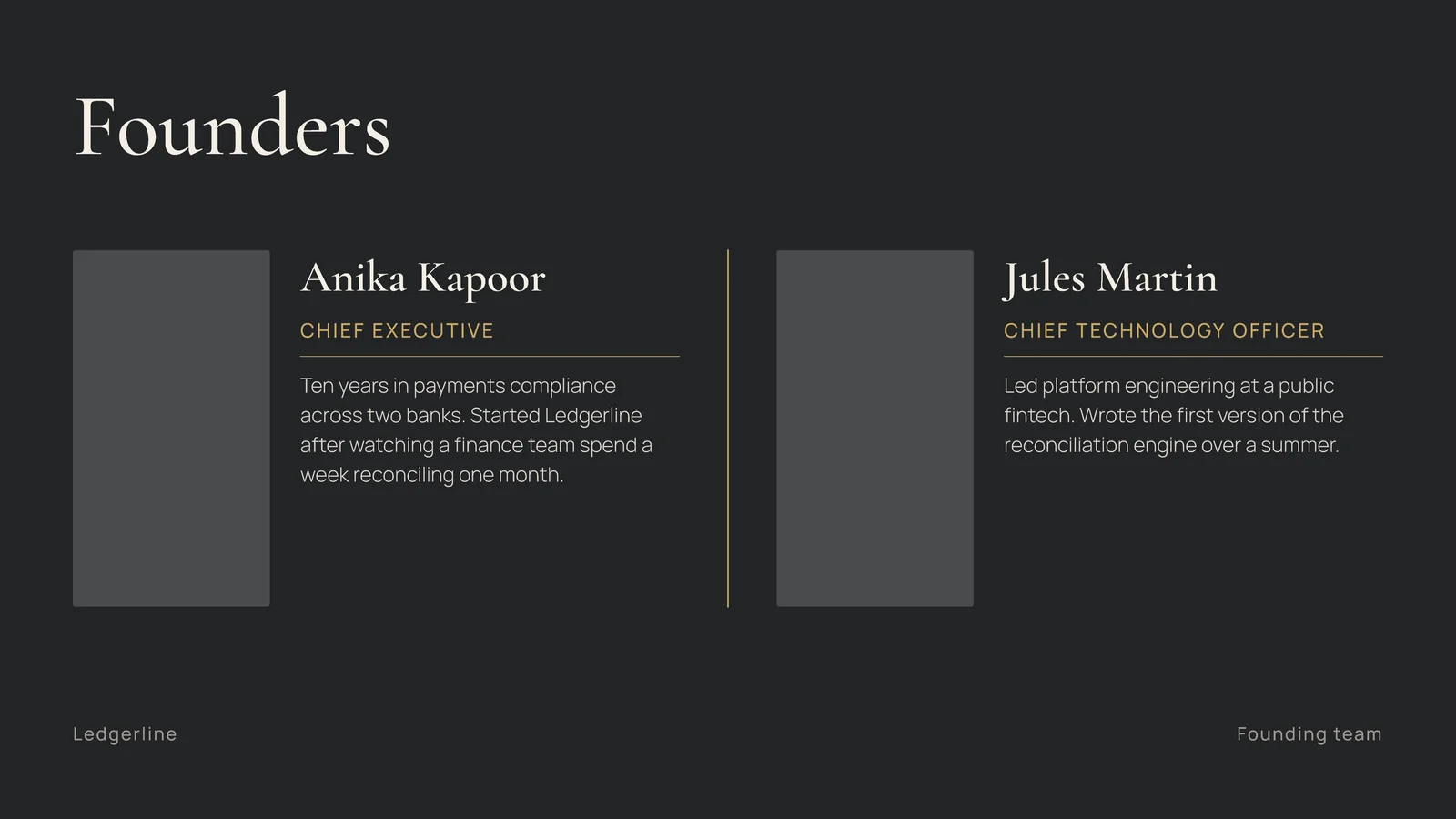 Two Founders Team Slide — 16:9 Slide template