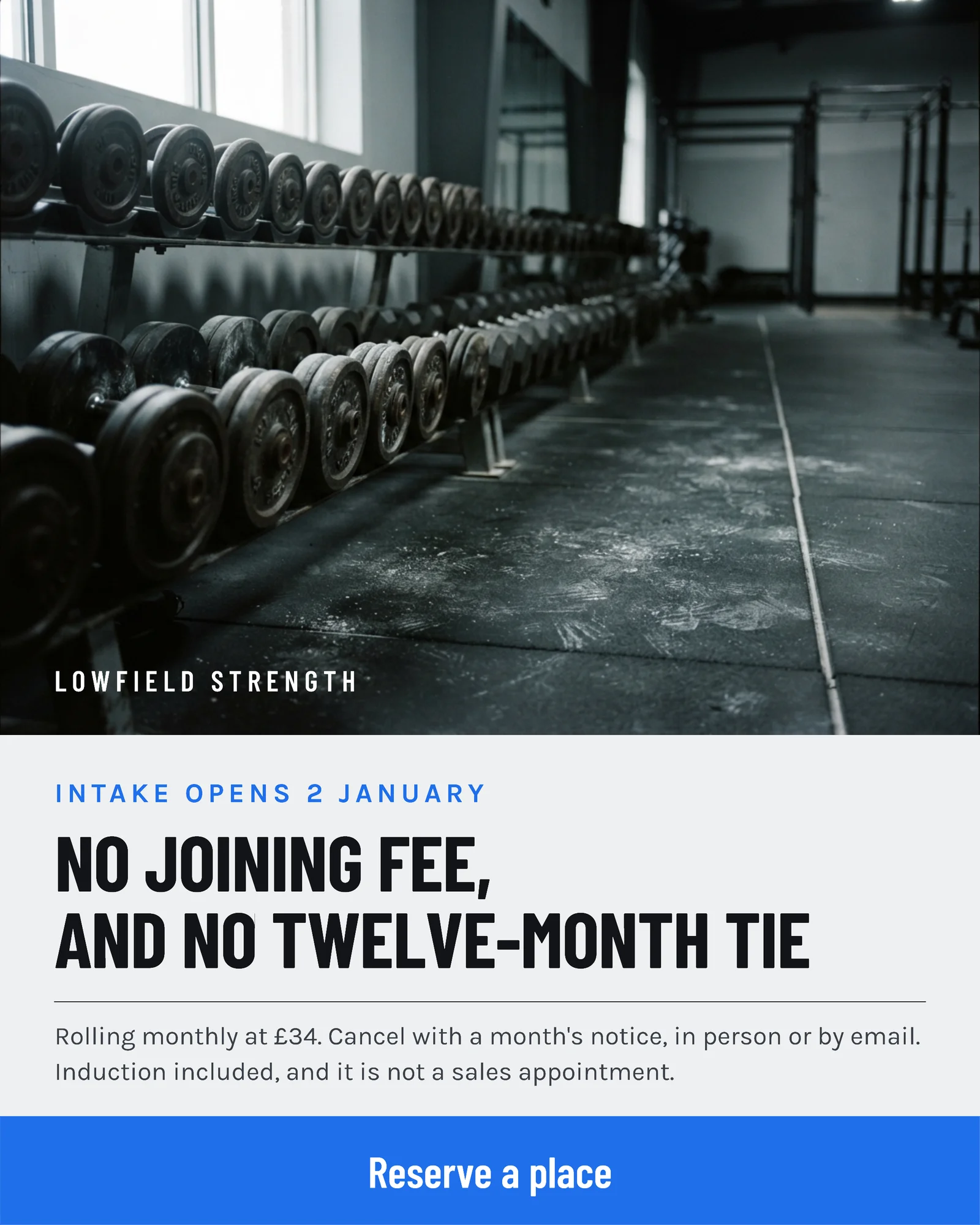 January Intake Fitness Facebook Ad — 4:5 Facebook ad template