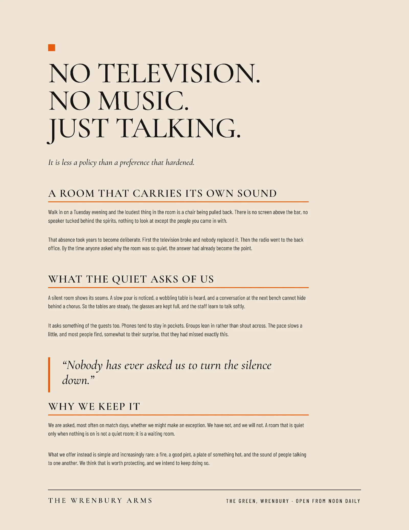 No Television One Pager — 2-page One pager template, page 2 of 2