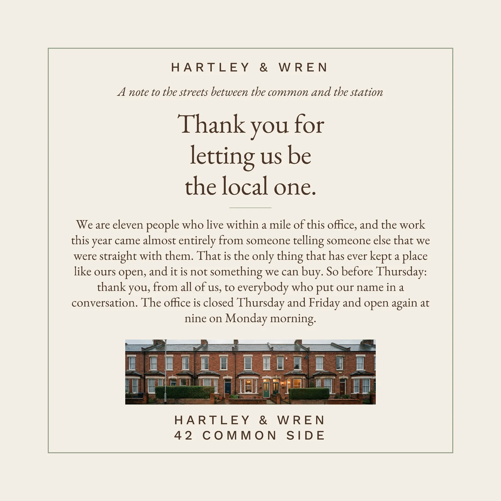 Ivory Ruled Frame Estate Agency Thanksgiving Note Facebook Post — 1:1 Facebook post template