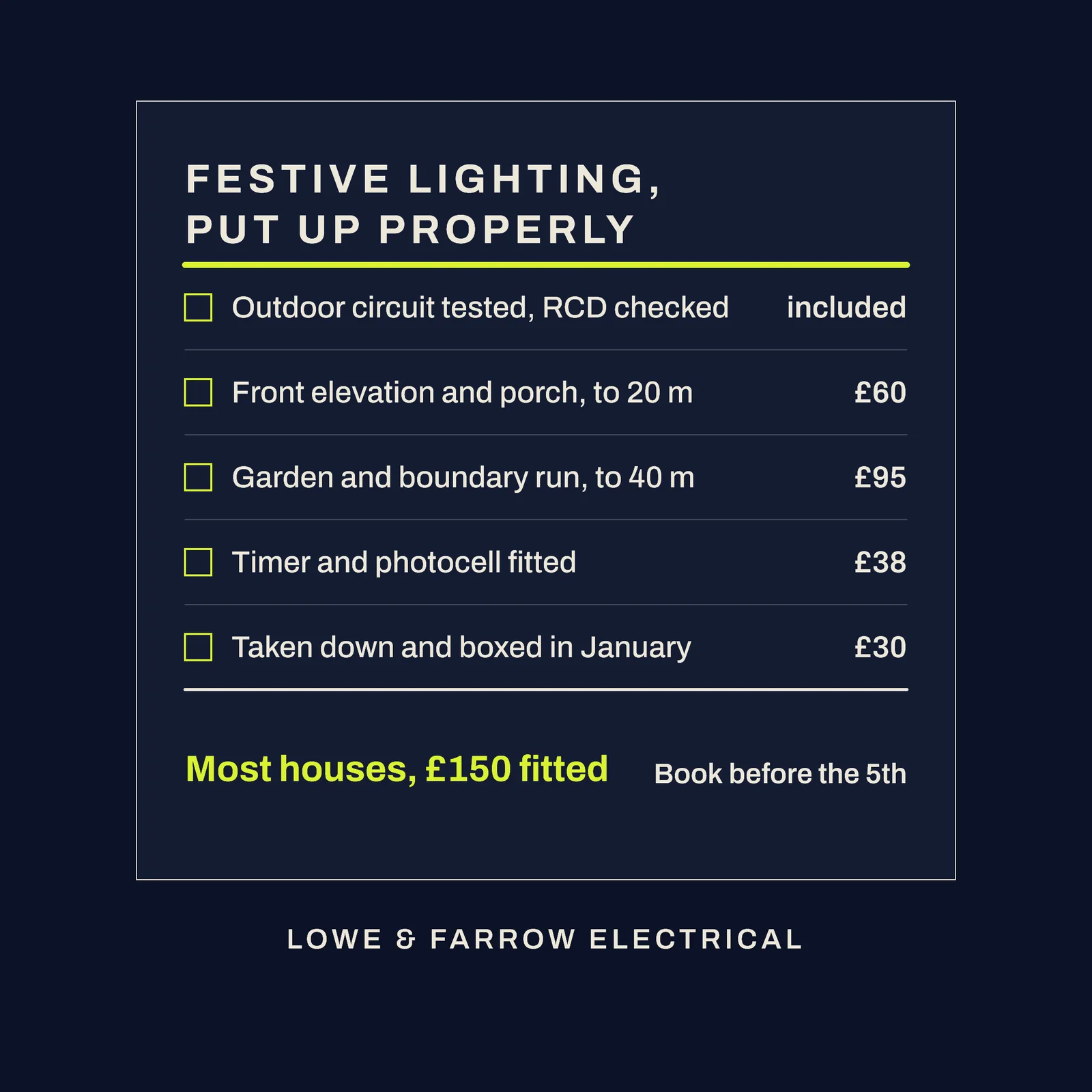 Electrician Diwali Lighting Facebook Ad — 1:1 Facebook ad template