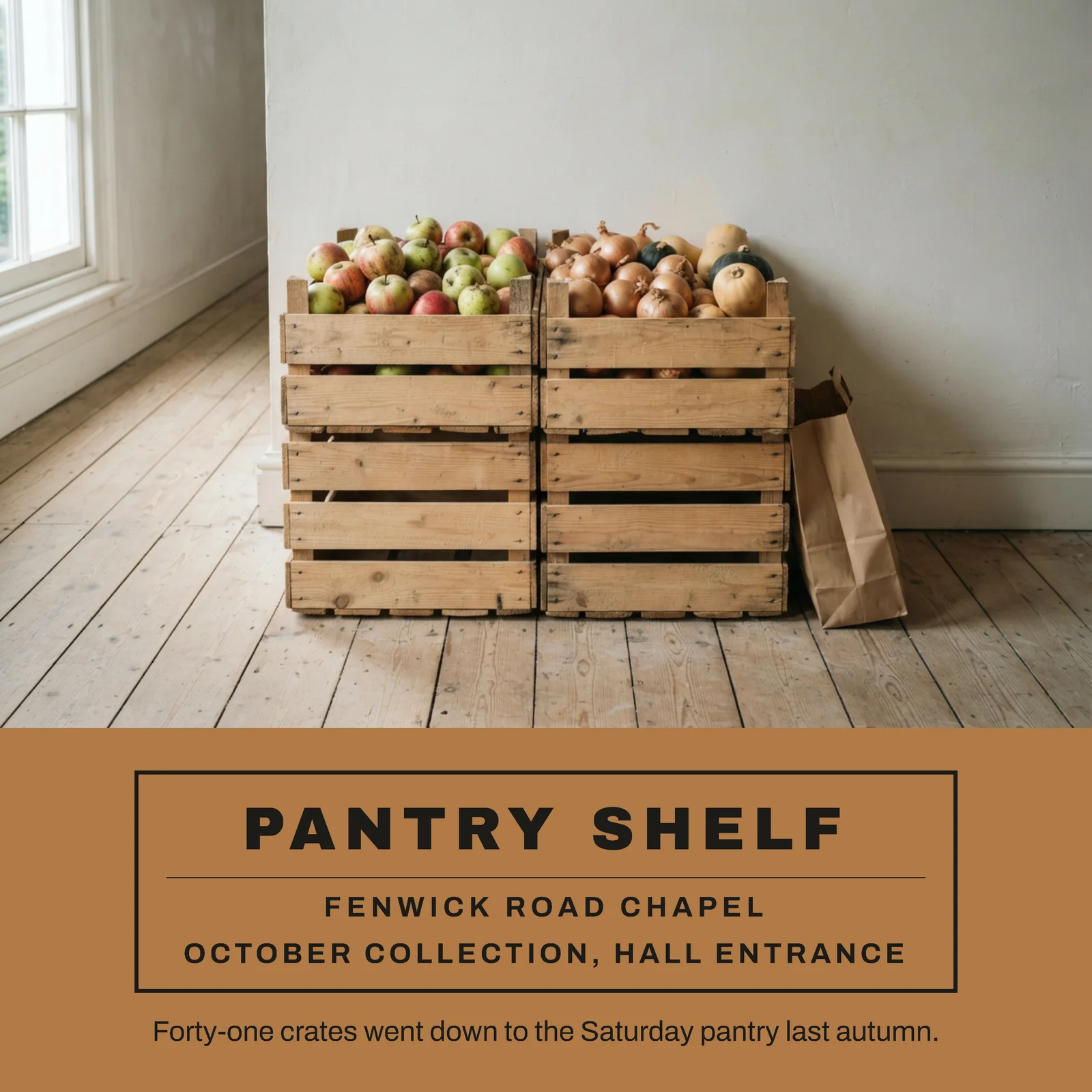 Kraft Ink Crate Label Chapel Pantry Shelf Instagram Post — 1:1 Instagram post template