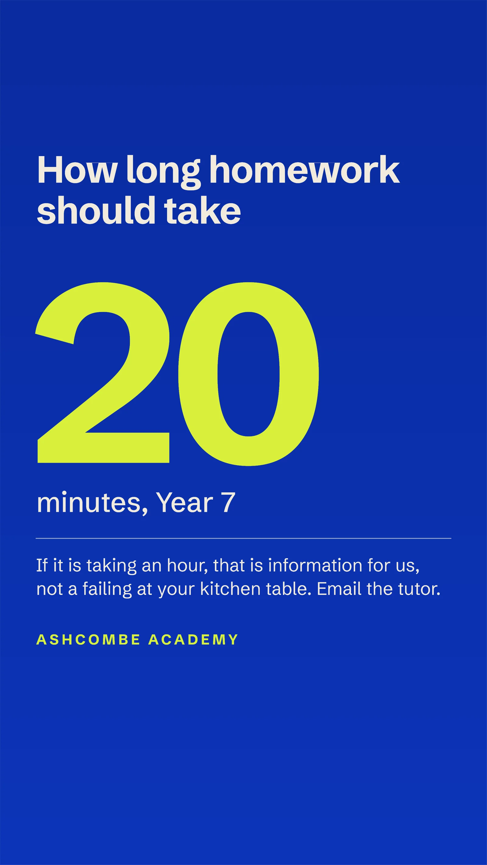 Cobalt Homework Is Twenty Minutes Instagram Story — 9:16 Instagram story template